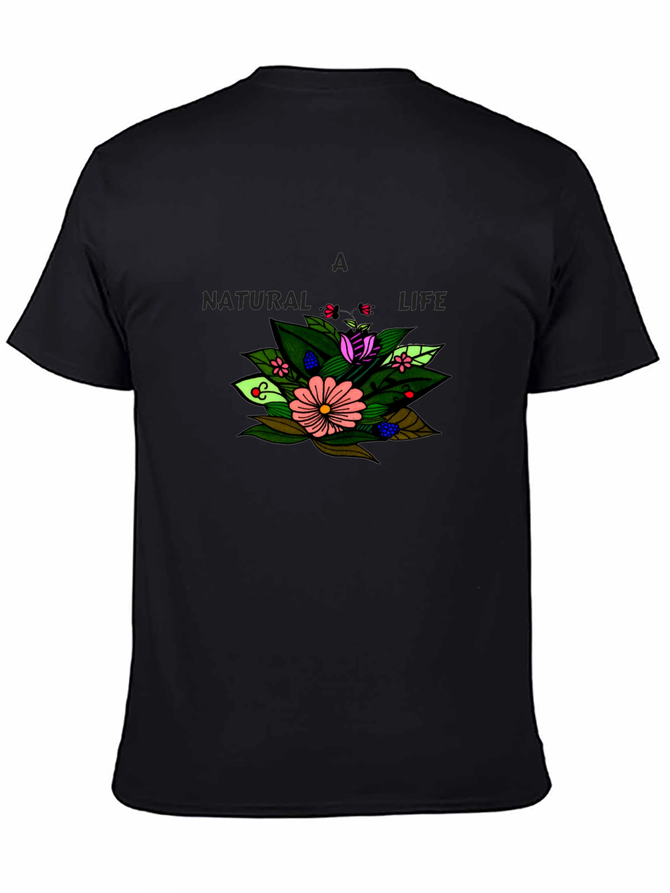 Black A Natural Life Floral Graphic Black T-Shirt view 4