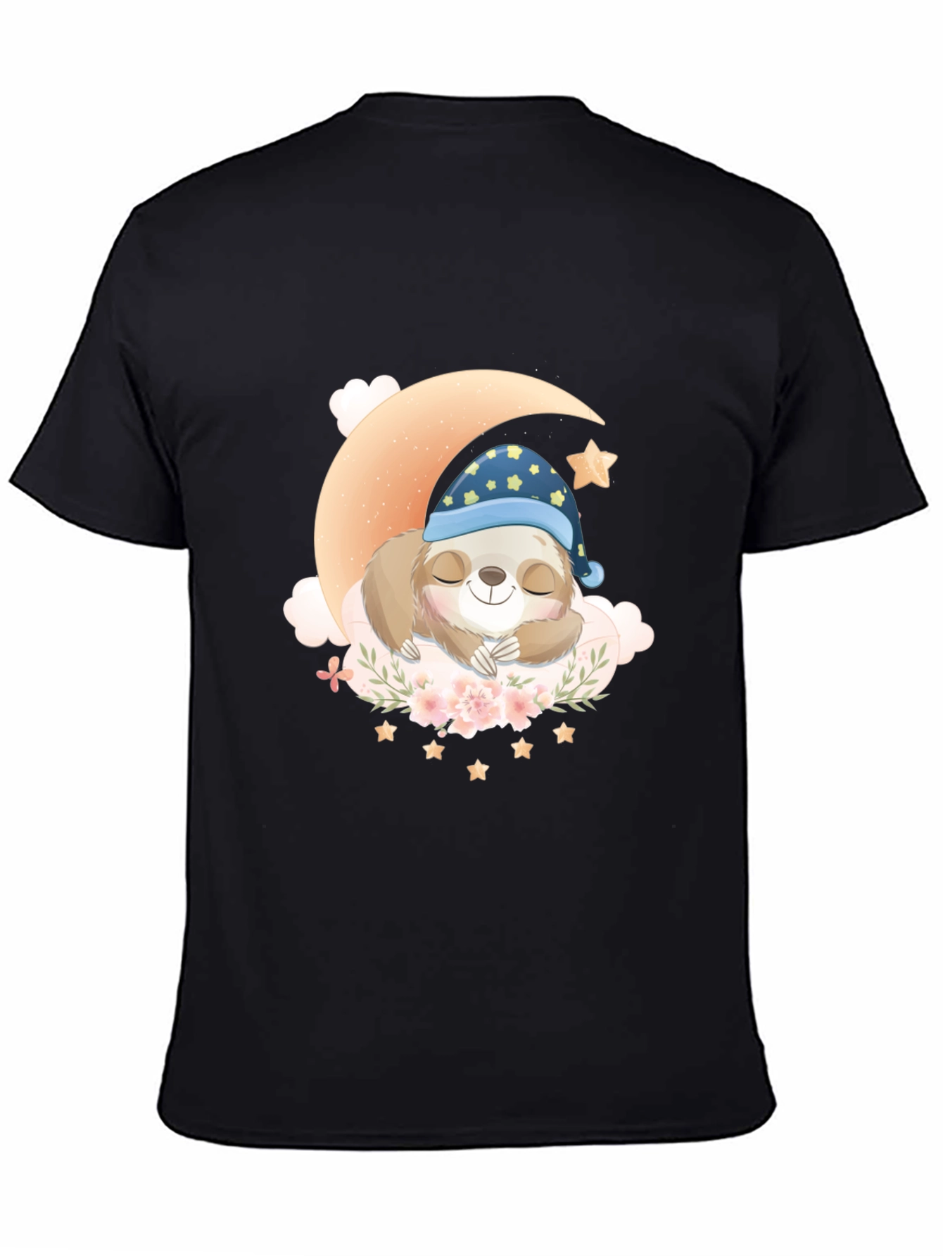 Sloth Sleeping on Moon T-Shirt - Cute Graphic Tee - 4