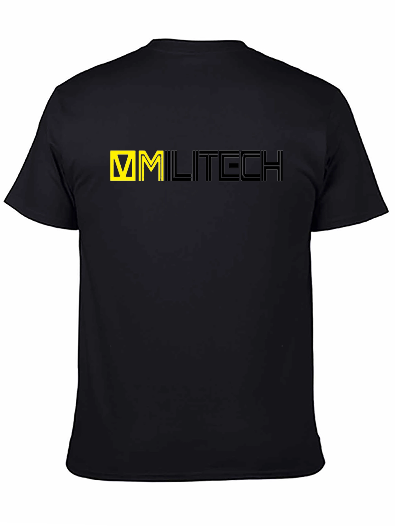 Black Cyberpunk Militech Graphic T-Shirt view 4