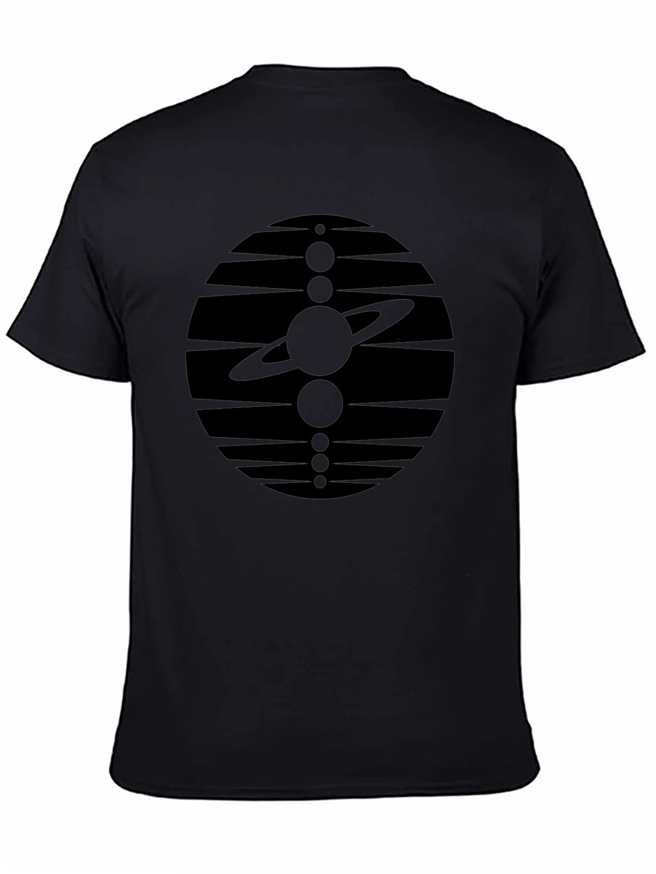Black Planetary System Graphic Tee - Black Unisex Shirt view 4