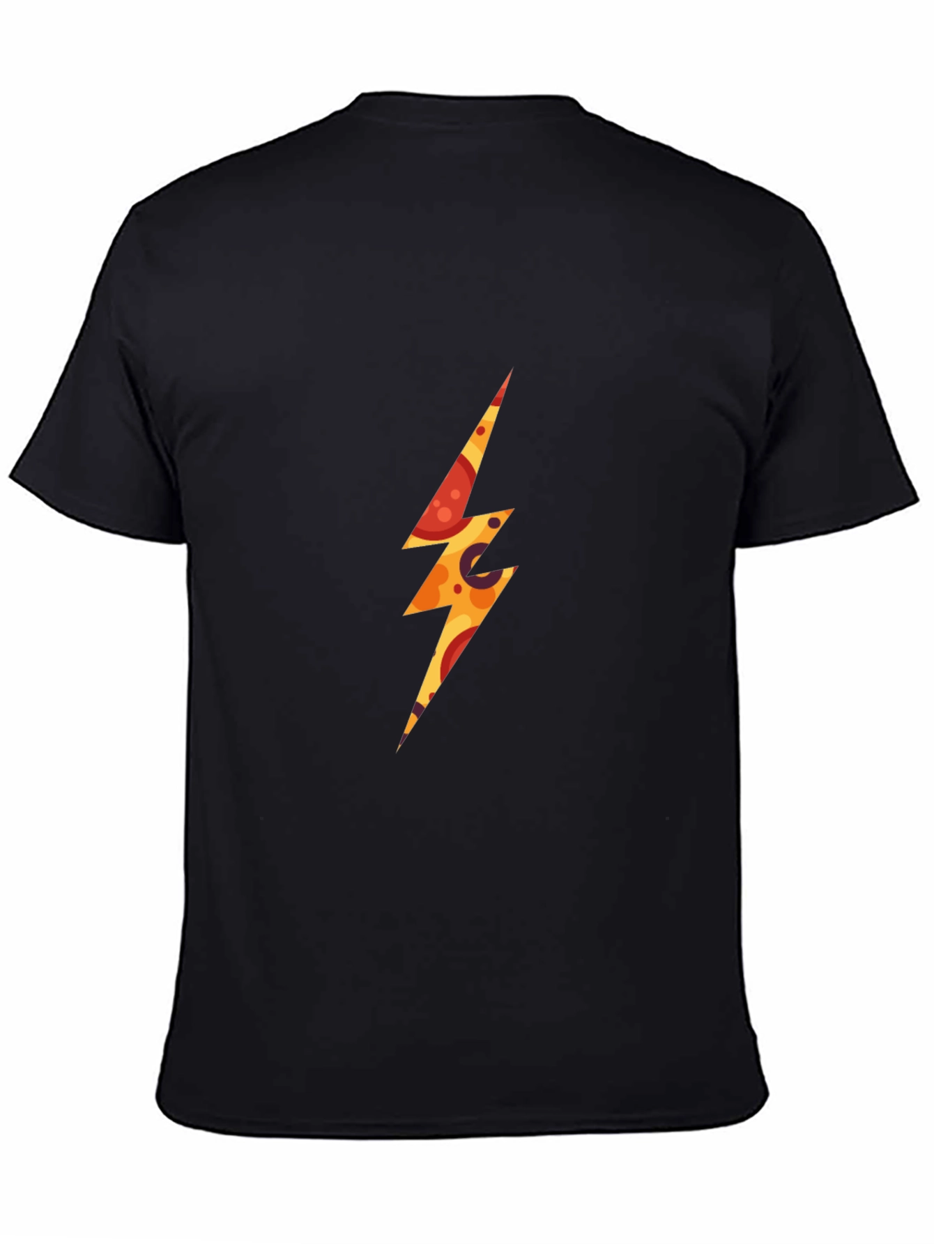 Black Pizza Lightning Bolt Graphic T-Shirt view 4