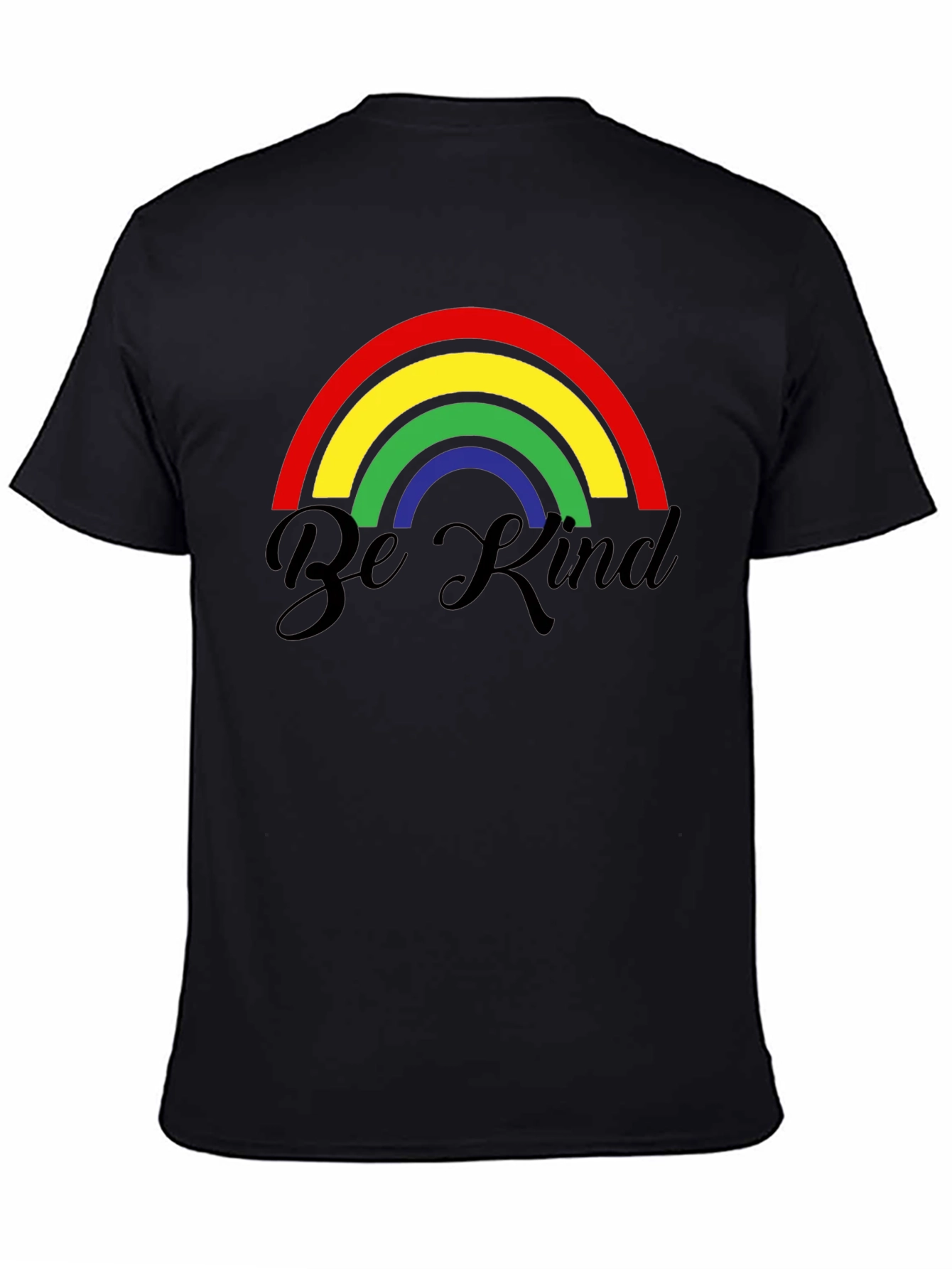 Black Be Kind Rainbow Graphic T-Shirt - Black view 4