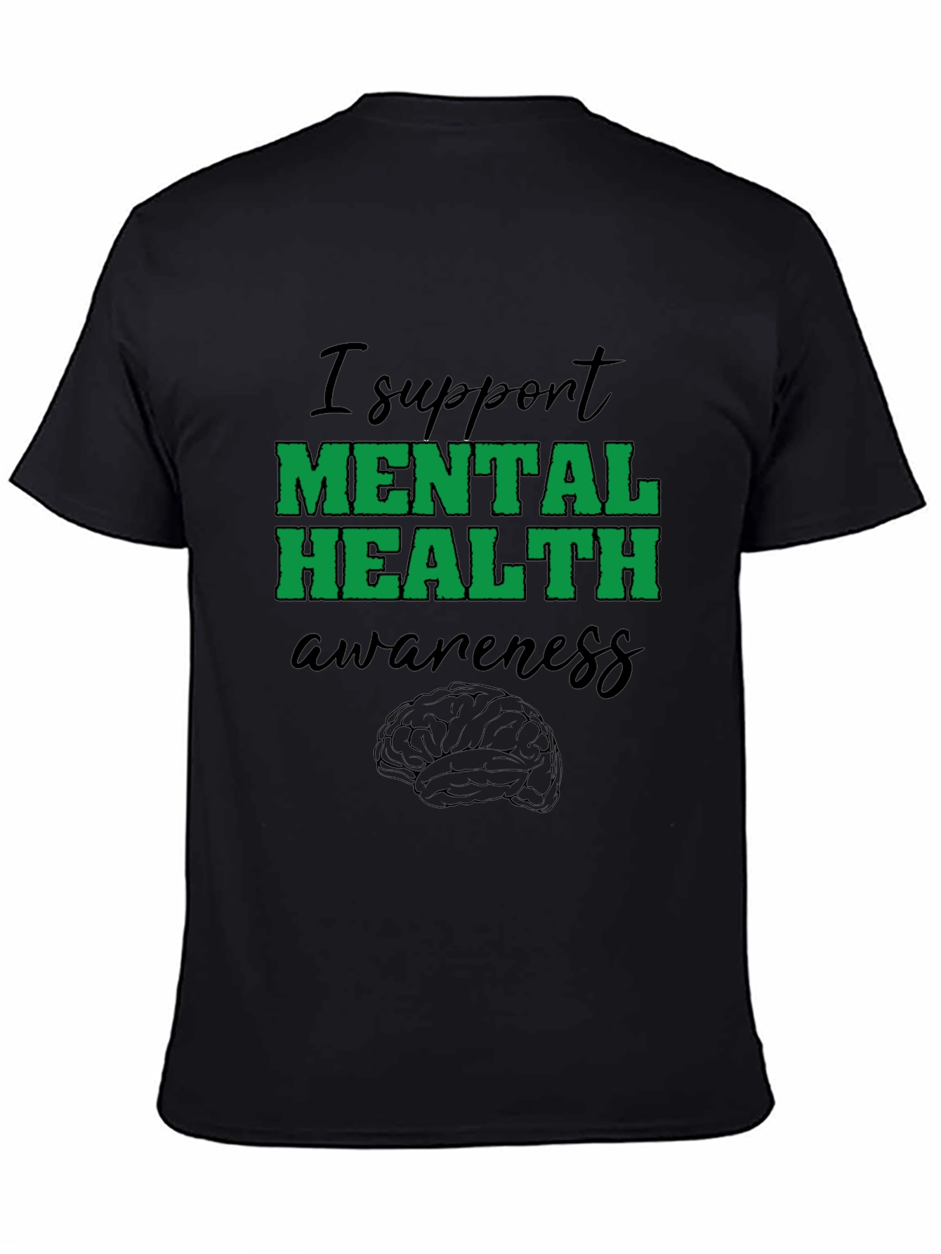 Black Mental Health Awareness Support T-Shirt view 4