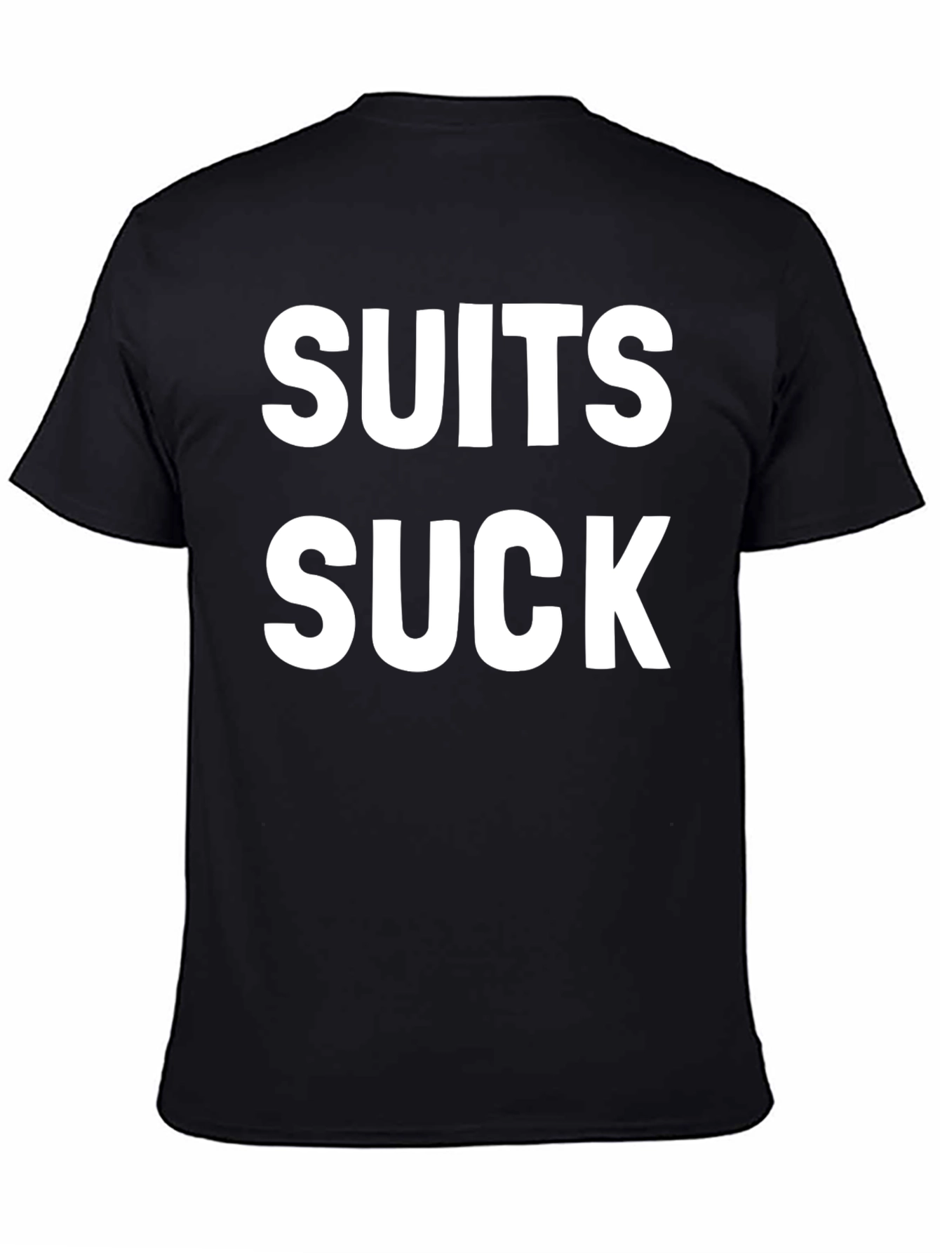 Black Suits Suck Graphic Tee - Bold Statement Shirt view 4