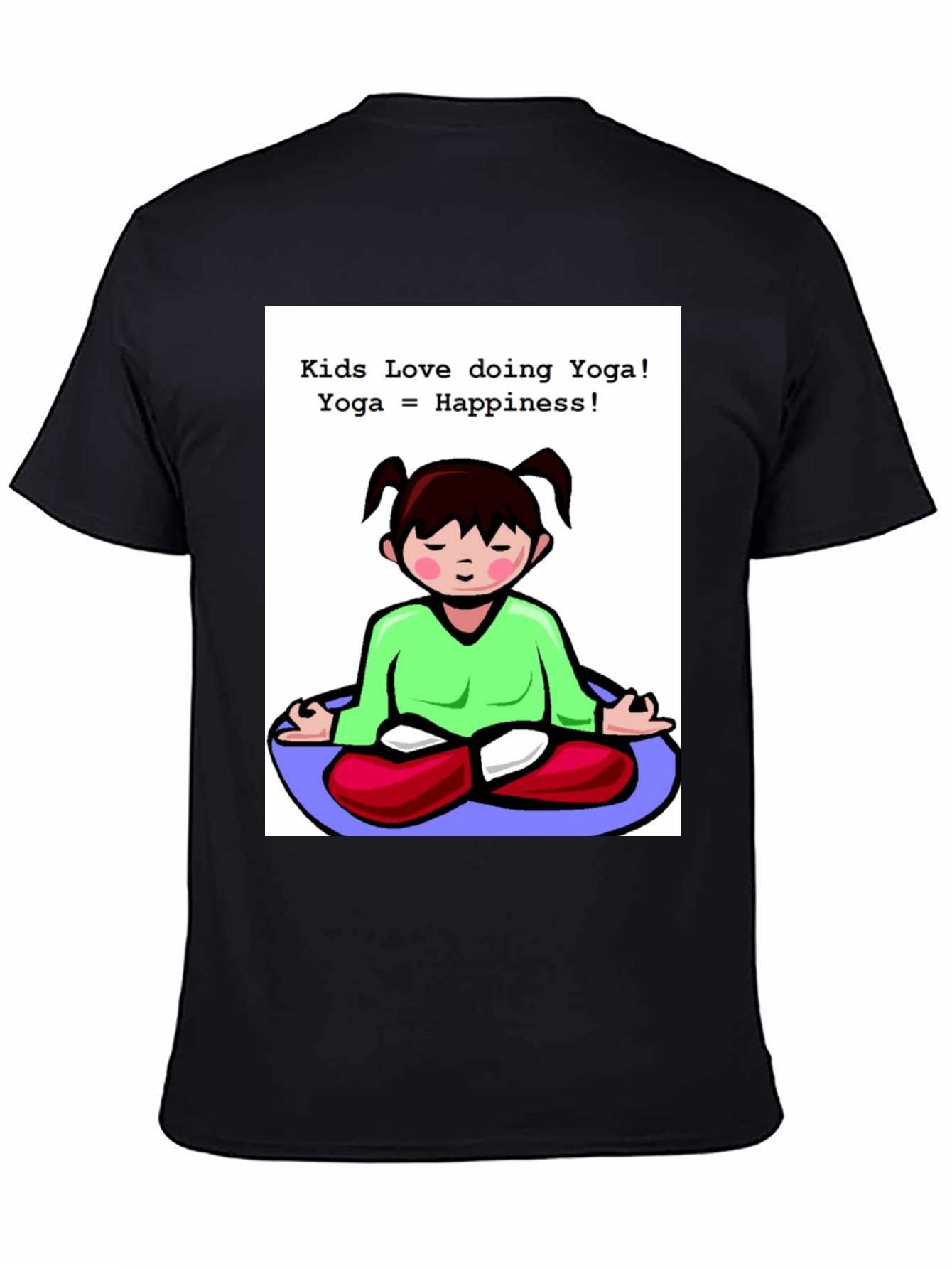 Black Kids Yoga T-Shirt - Love Doing Yoga view 4