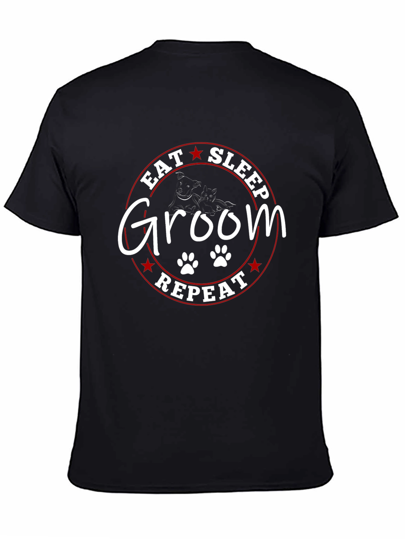 Black Eat Sleep Groom Repeat T-Shirt view 4