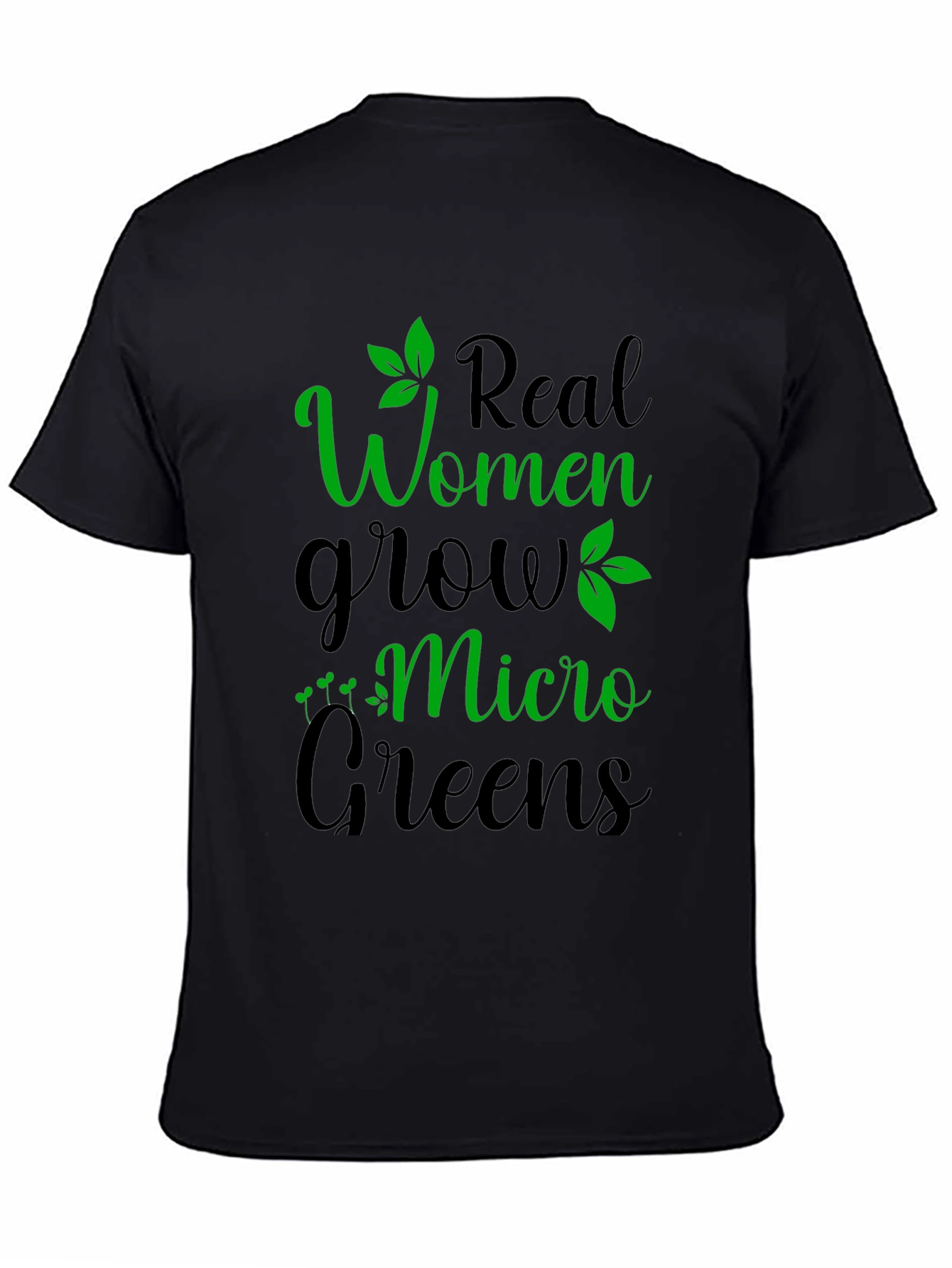 Black Real Women Grow Micro Greens Graphic T-Shirt view 4