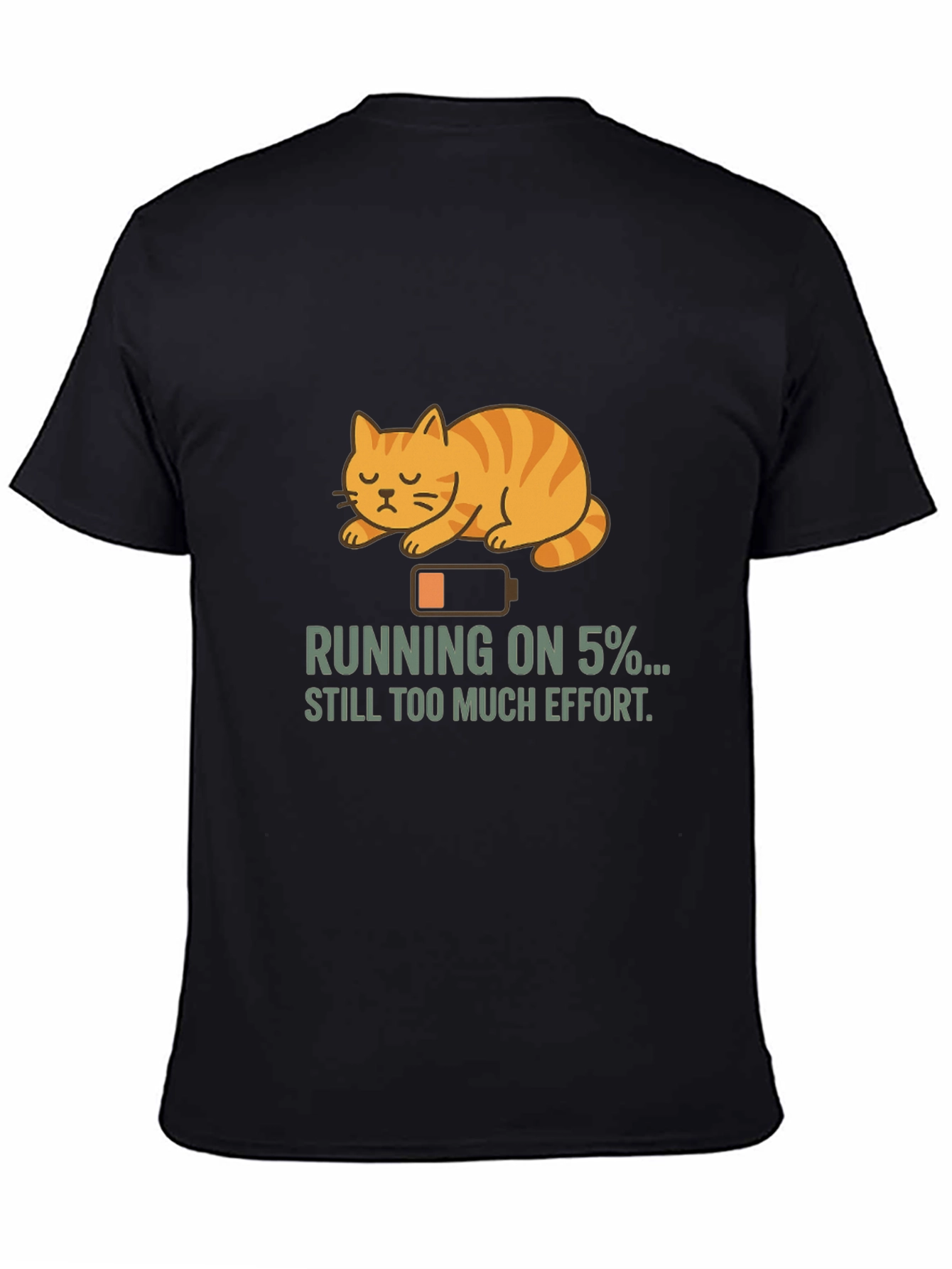 Black Running on 5% Cat T-Shirt view 4