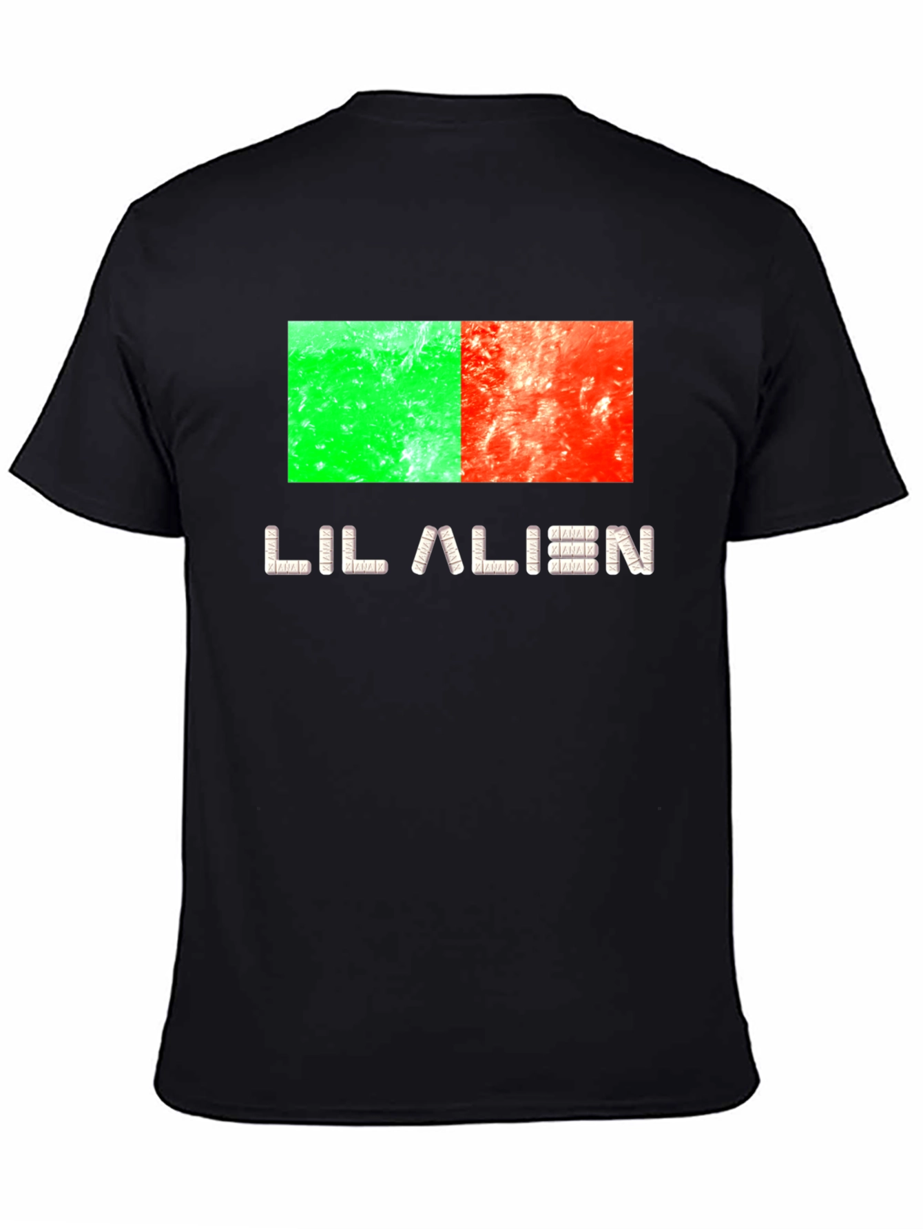Black Lil Alien Graphic Tee - Black Cotton Blend Shirt view 4