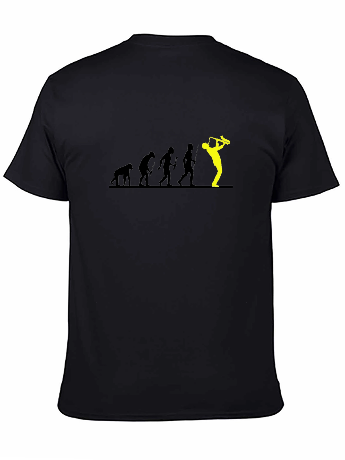 Black Saxophone Evolution Graphic T-Shirt view 4