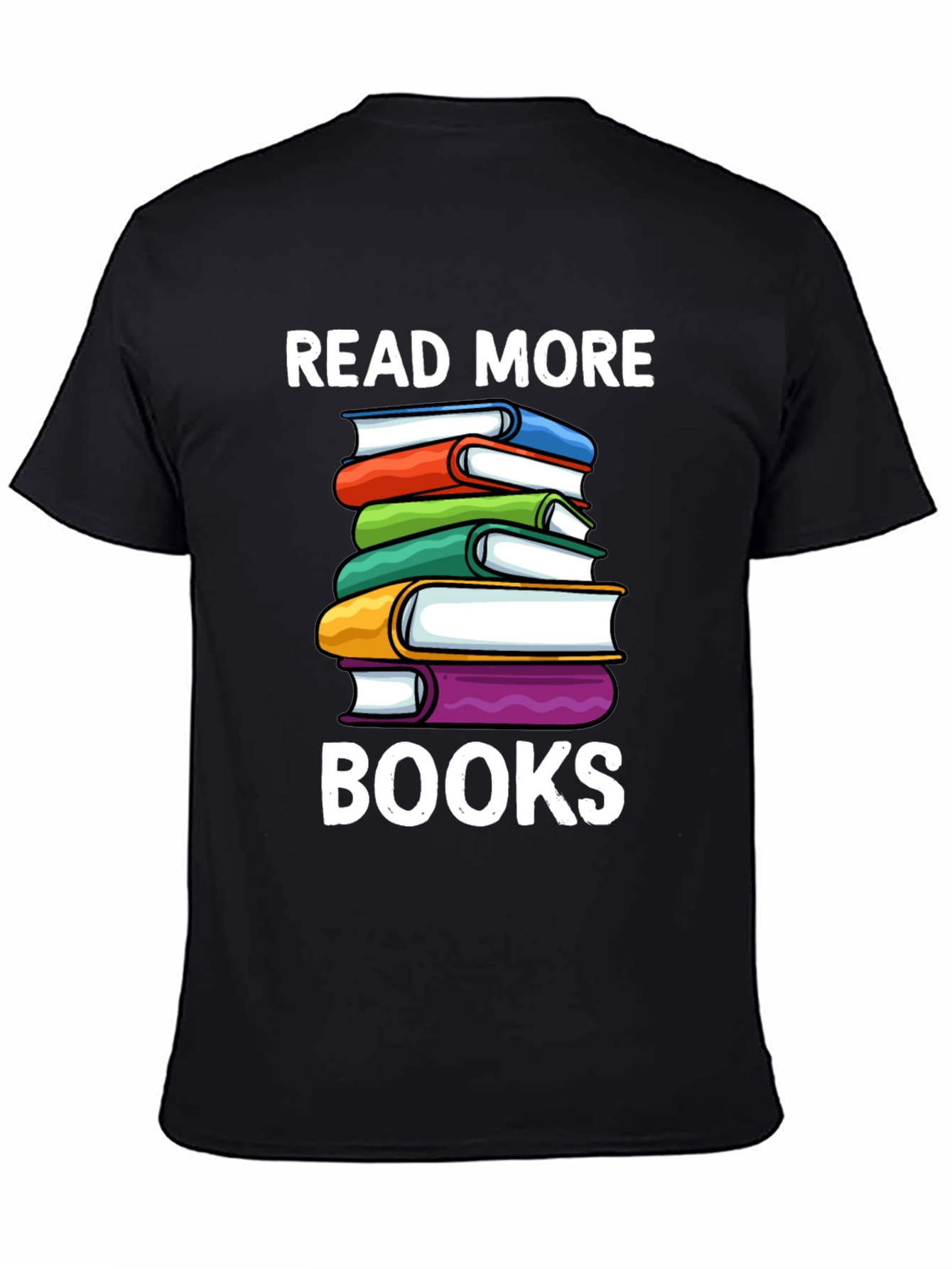 Black Read More Books T-Shirt - Book Lover Tee view 4