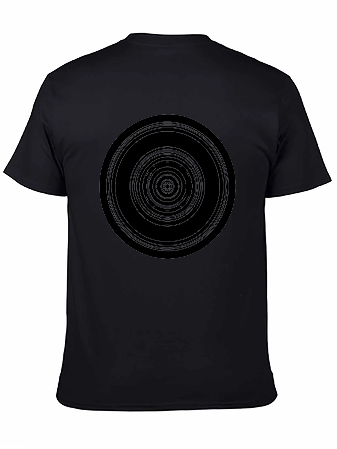 Black Hypnotic Circle Graphic Black T-Shirt view 4