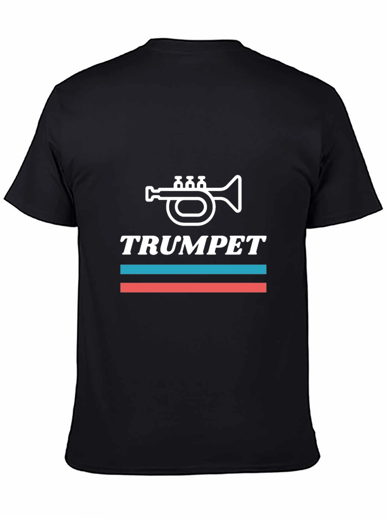 Black Trumpet Graphic Tee - Black Cotton T-Shirt view 4