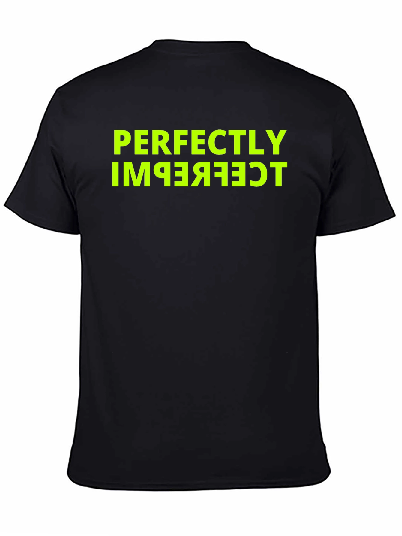 Black Perfectly Imperfect Funny Graphic Tee - Black view 4
