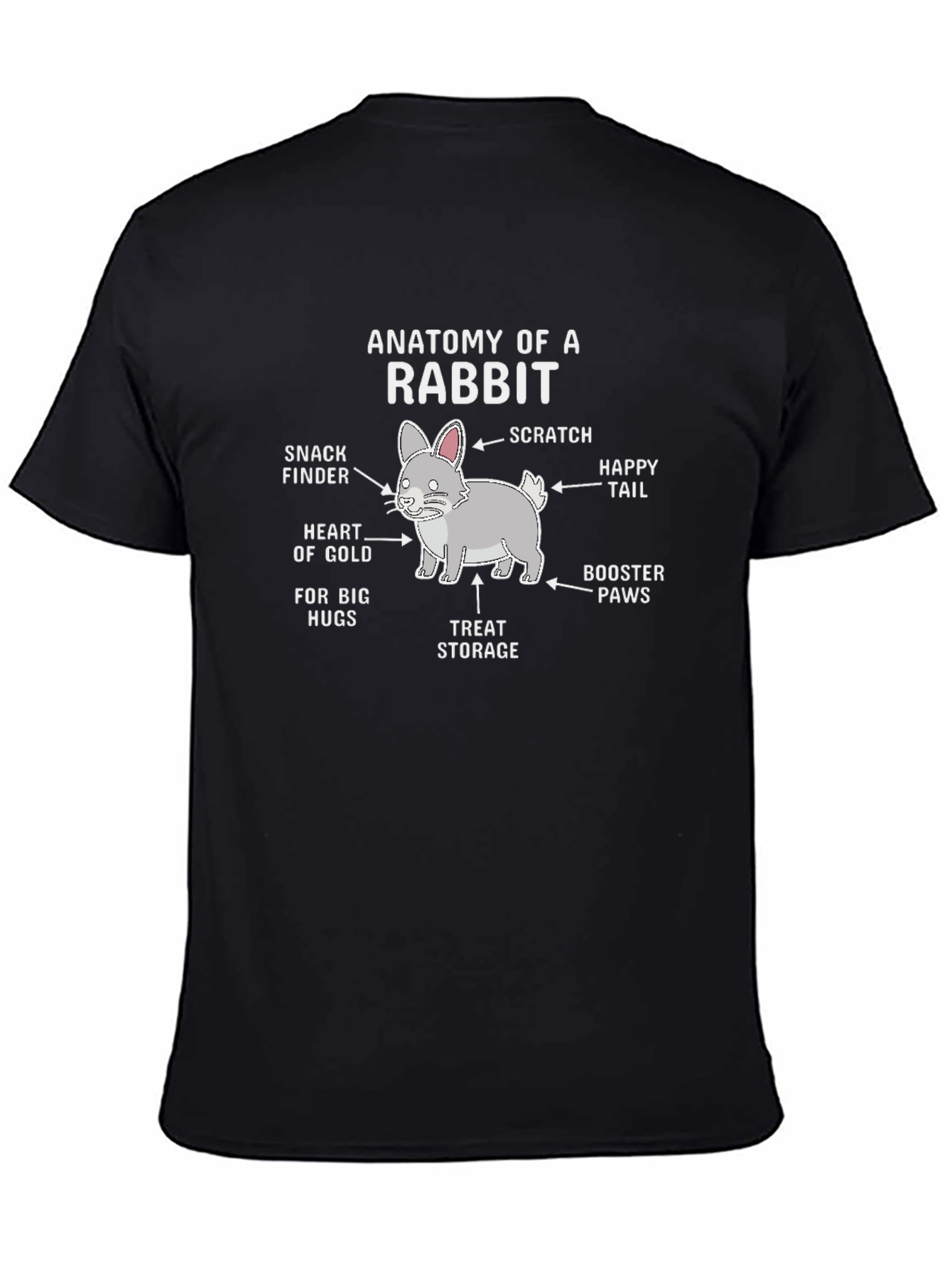 Black Anatomy of a Rabbit Black T-Shirt view 4