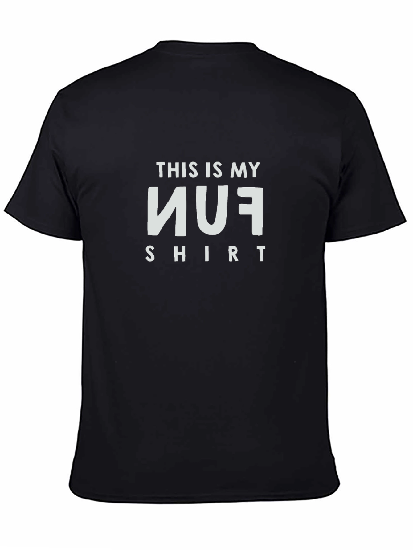 Black Funny Inverted FUN Graphic T-Shirt view 4