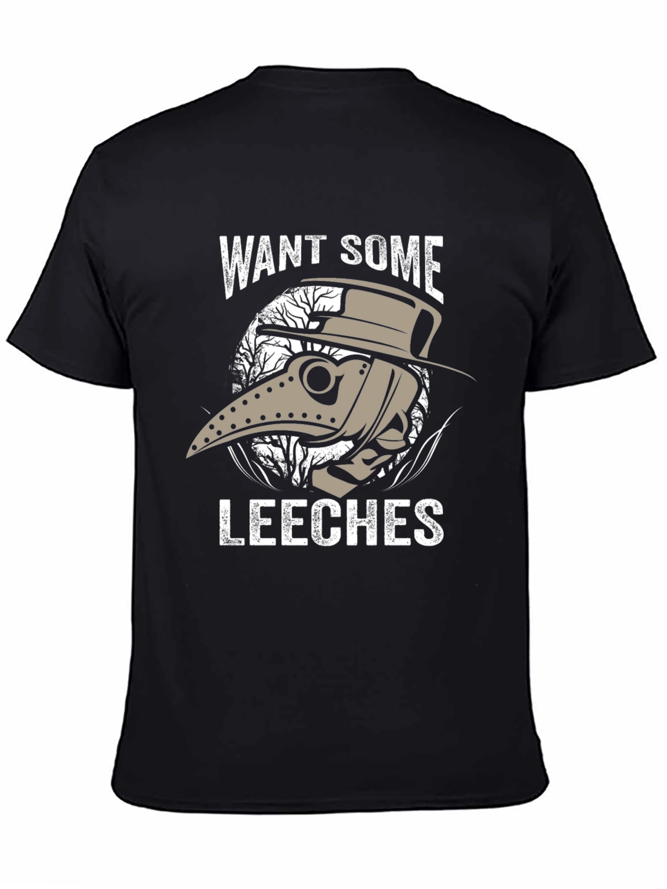 Black Plague Doctor Leeches T-Shirt - Unique Graphic Tee view 4