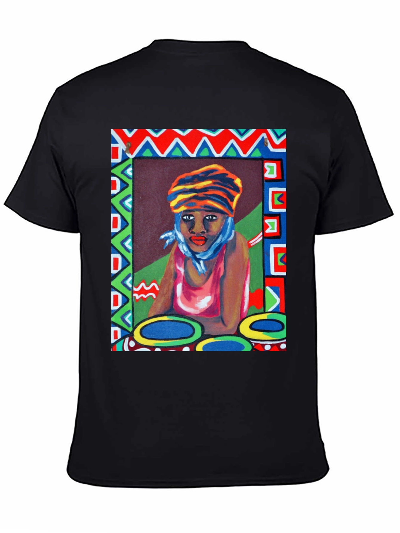 Black Artistic Woman Portrait Graphic T-Shirt view 4
