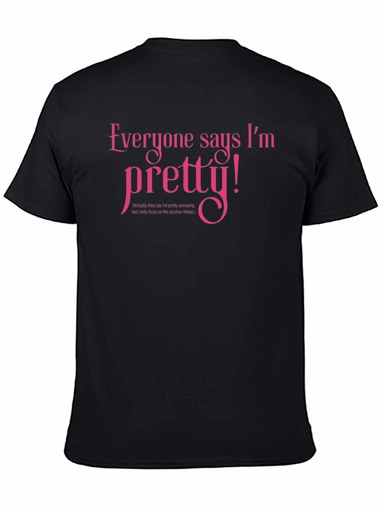Black Pretty! Novelty Graphic T-Shirt - Black view 4