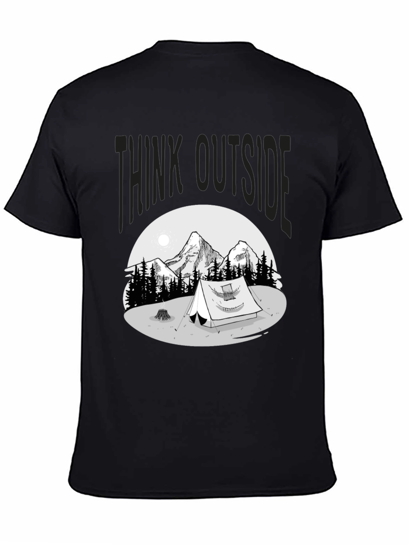 Black Think Outside Graphic T-Shirt view 4