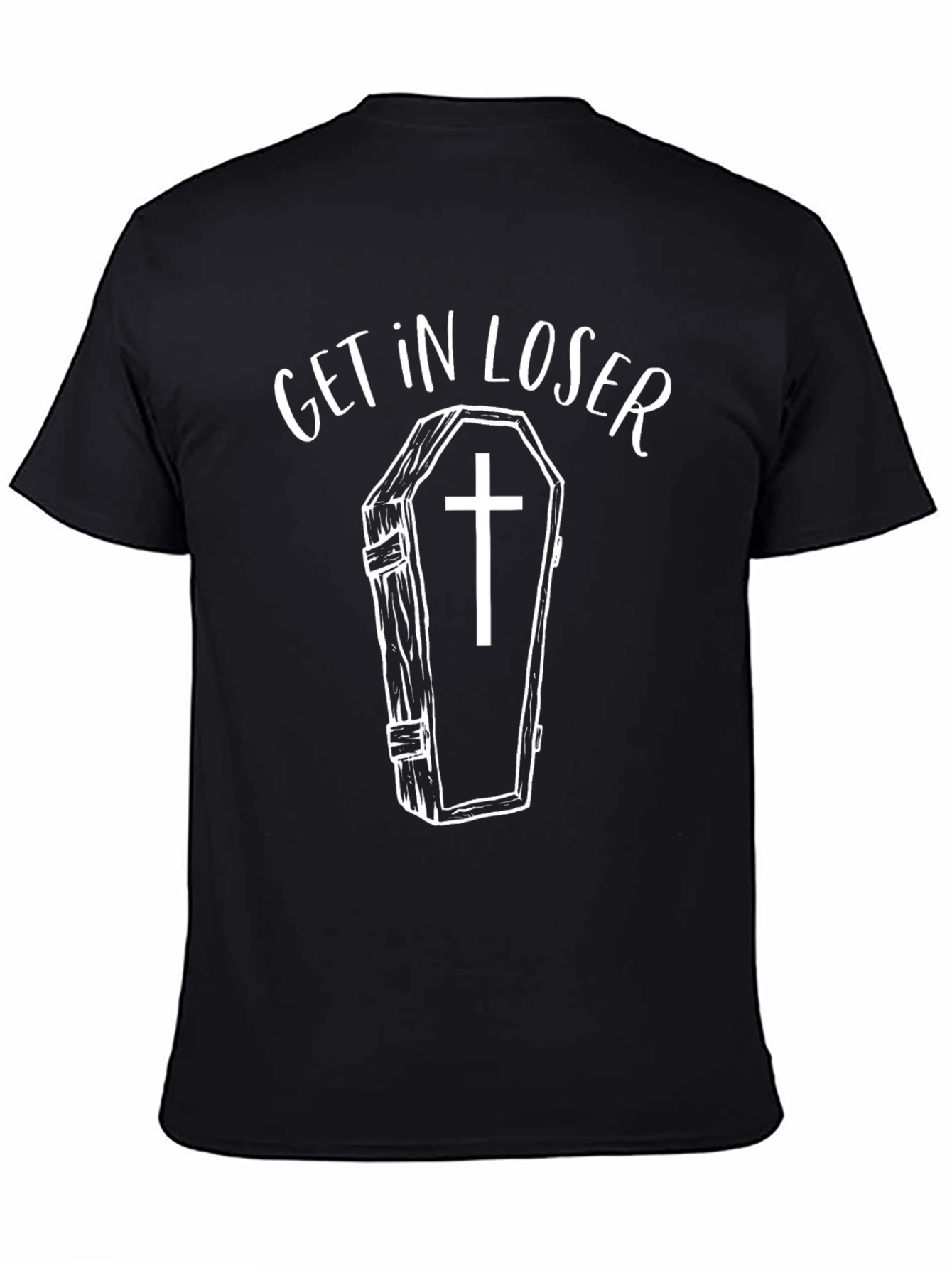 Black Get In Loser Coffin Graphic Tee - Black T-Shirt view 4