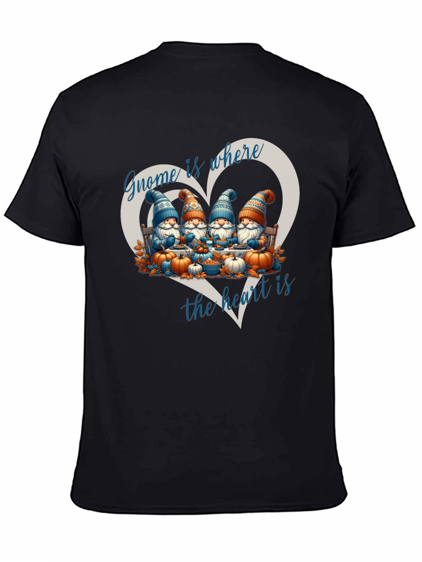 Black Gnome is Where the Heart is T-Shirt view 4