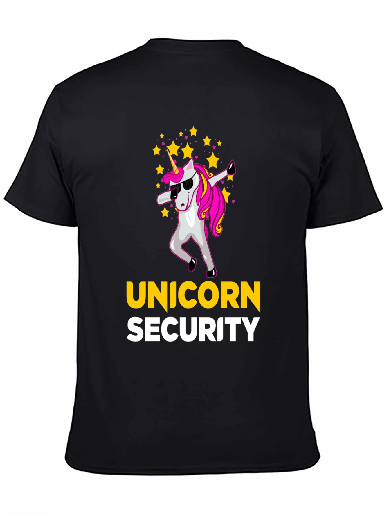Black Unicorn Security Graphic T-Shirt - Fun & Unique Design view 4