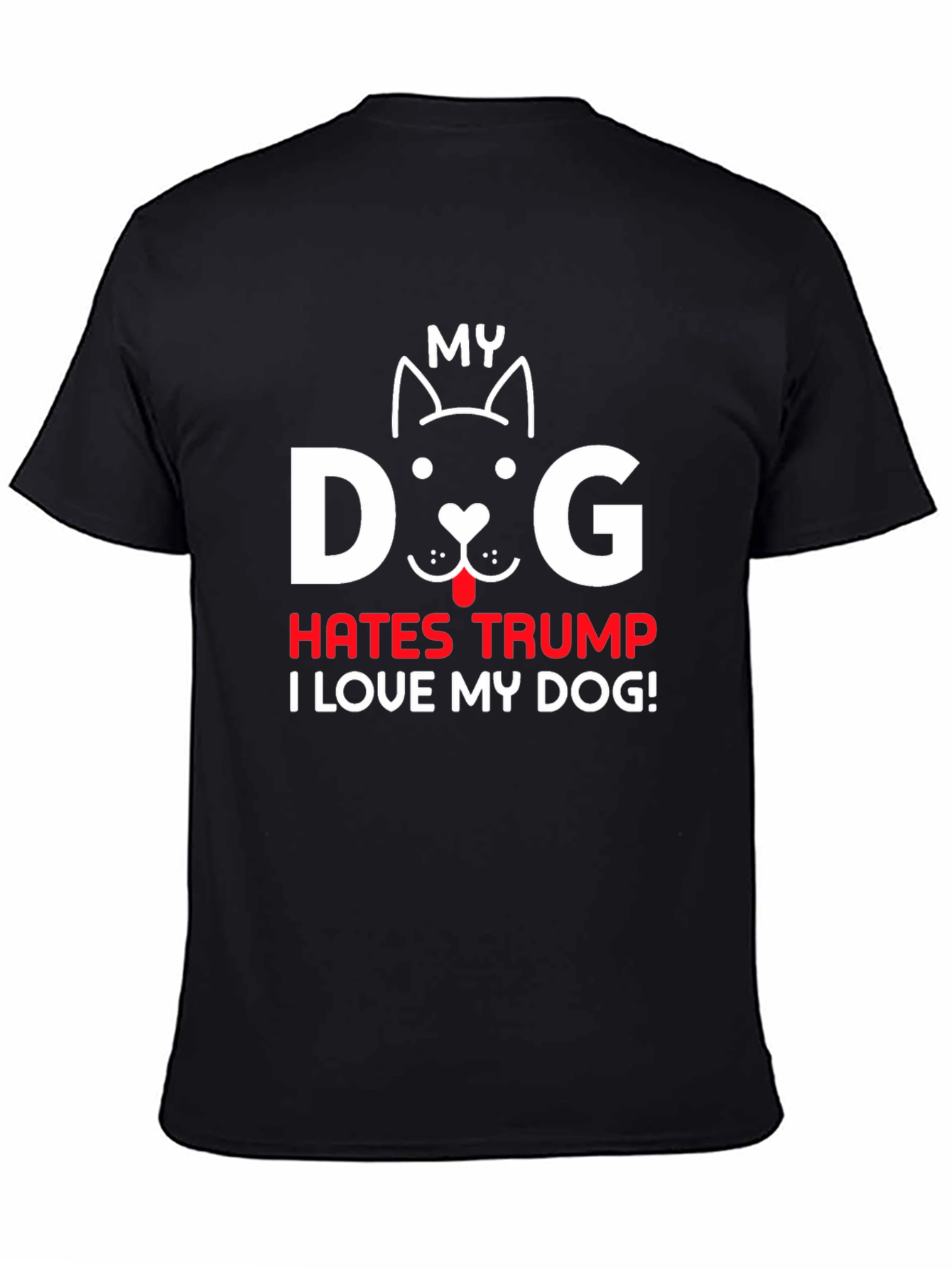 Black My Dog Hates Trump T-Shirt, Pet Lover Tee view 4