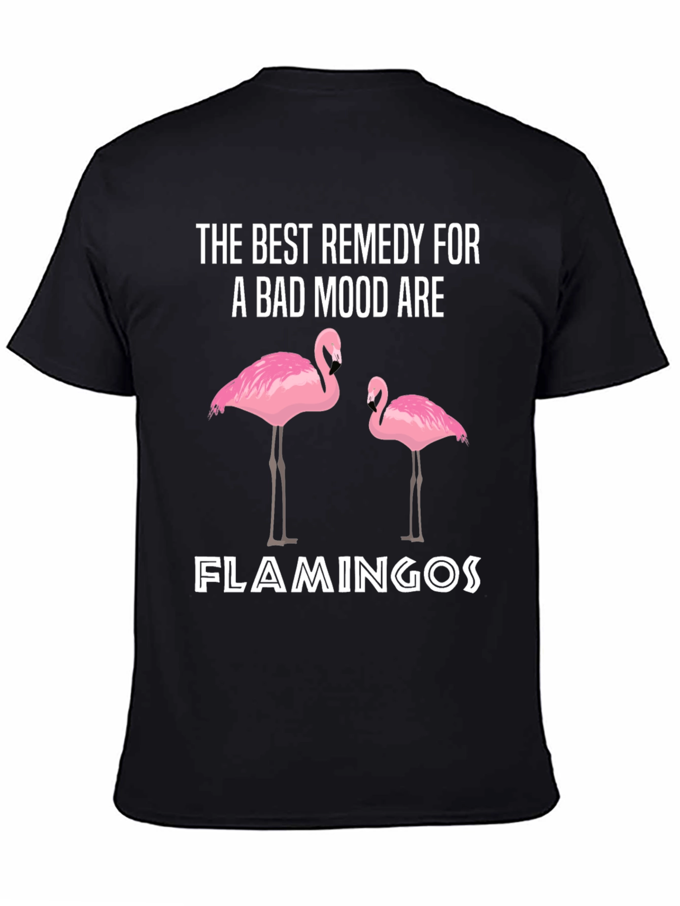 Black Funny Flamingo Remedy T-Shirt view 4