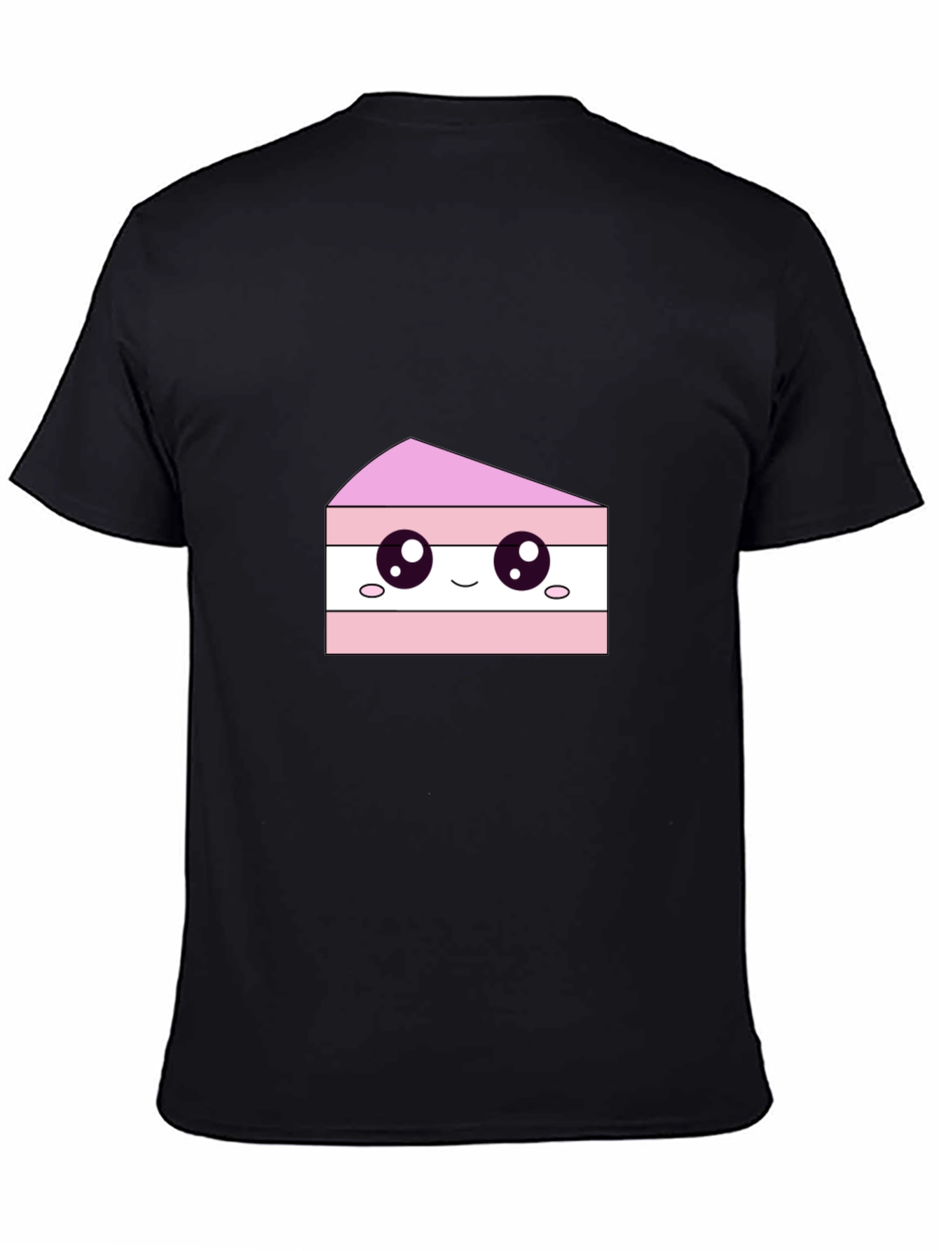 Black Cute Cake Slice Graphic Tee - Sweet Treat Shirt view 4