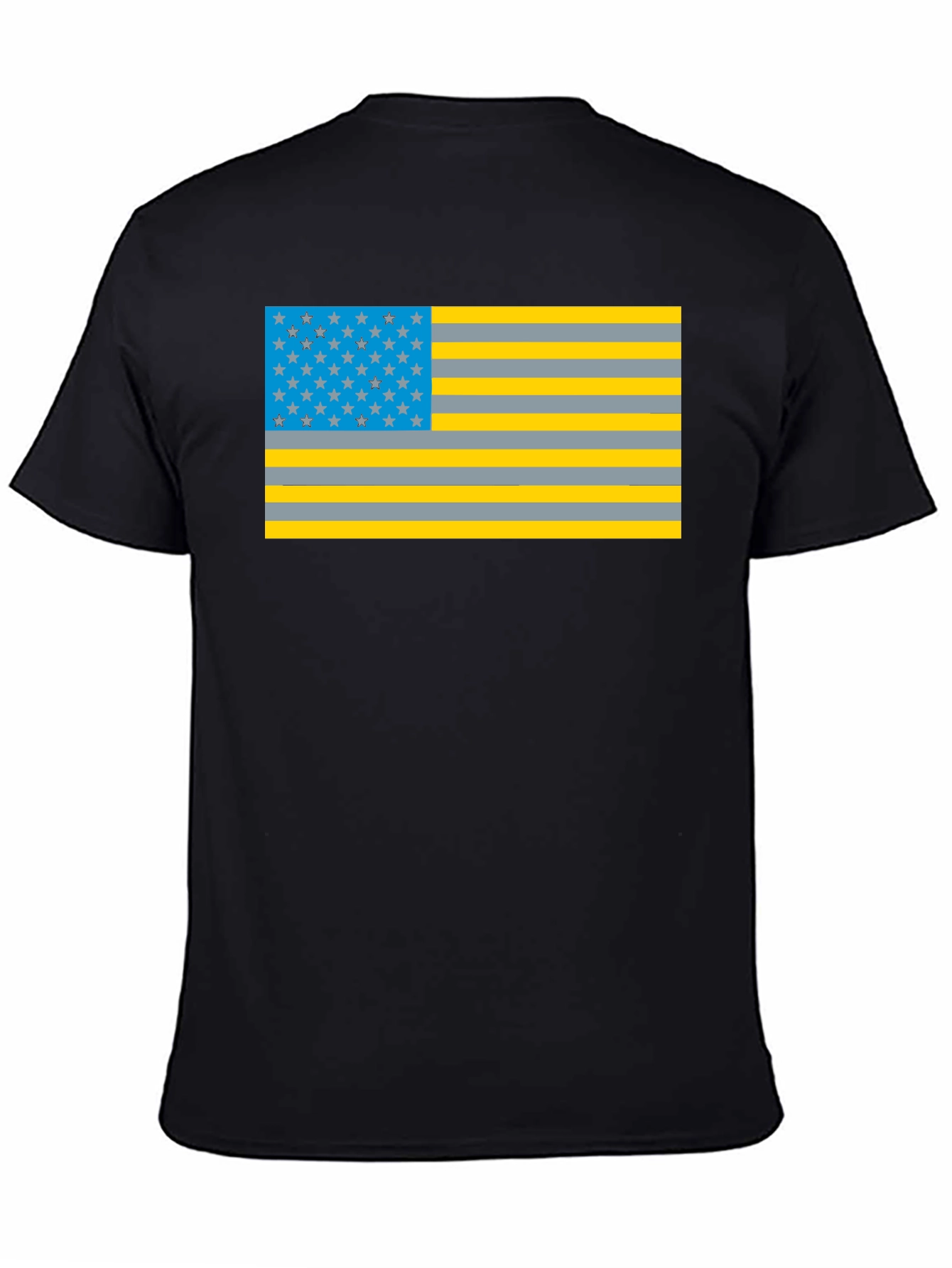 Black Novelty American Flag Graphic T-Shirt view 4