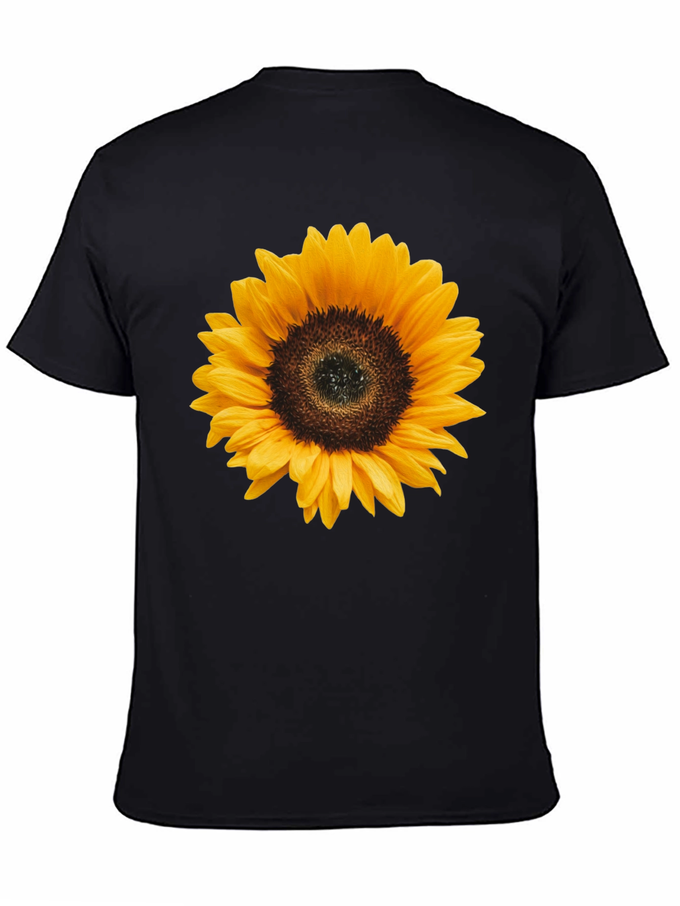 Black Sunflower Graphic Tee - Black Cotton T-Shirt view 4