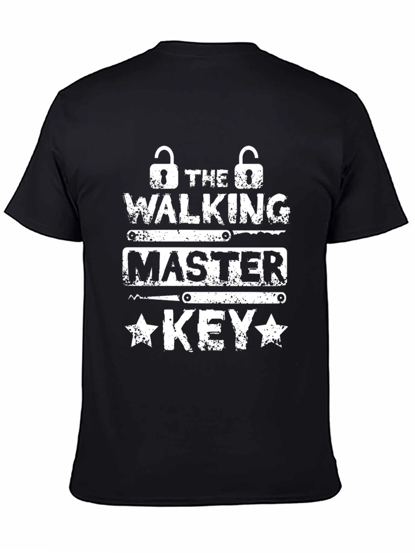 Black The Walking Master Key Graphic T-Shirt view 4
