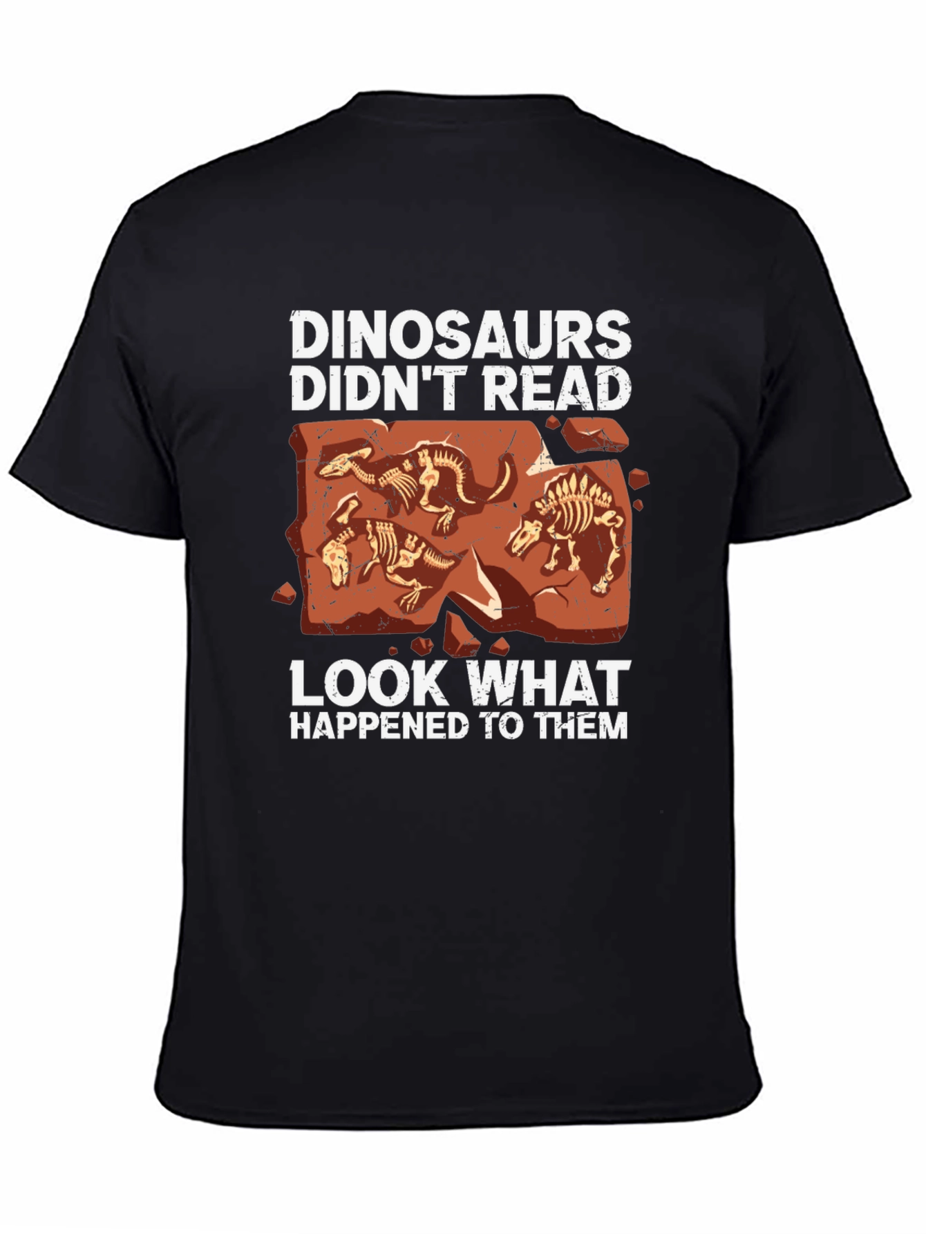 Black Dinosaurs Didn't Read Graphic Tee view 4
