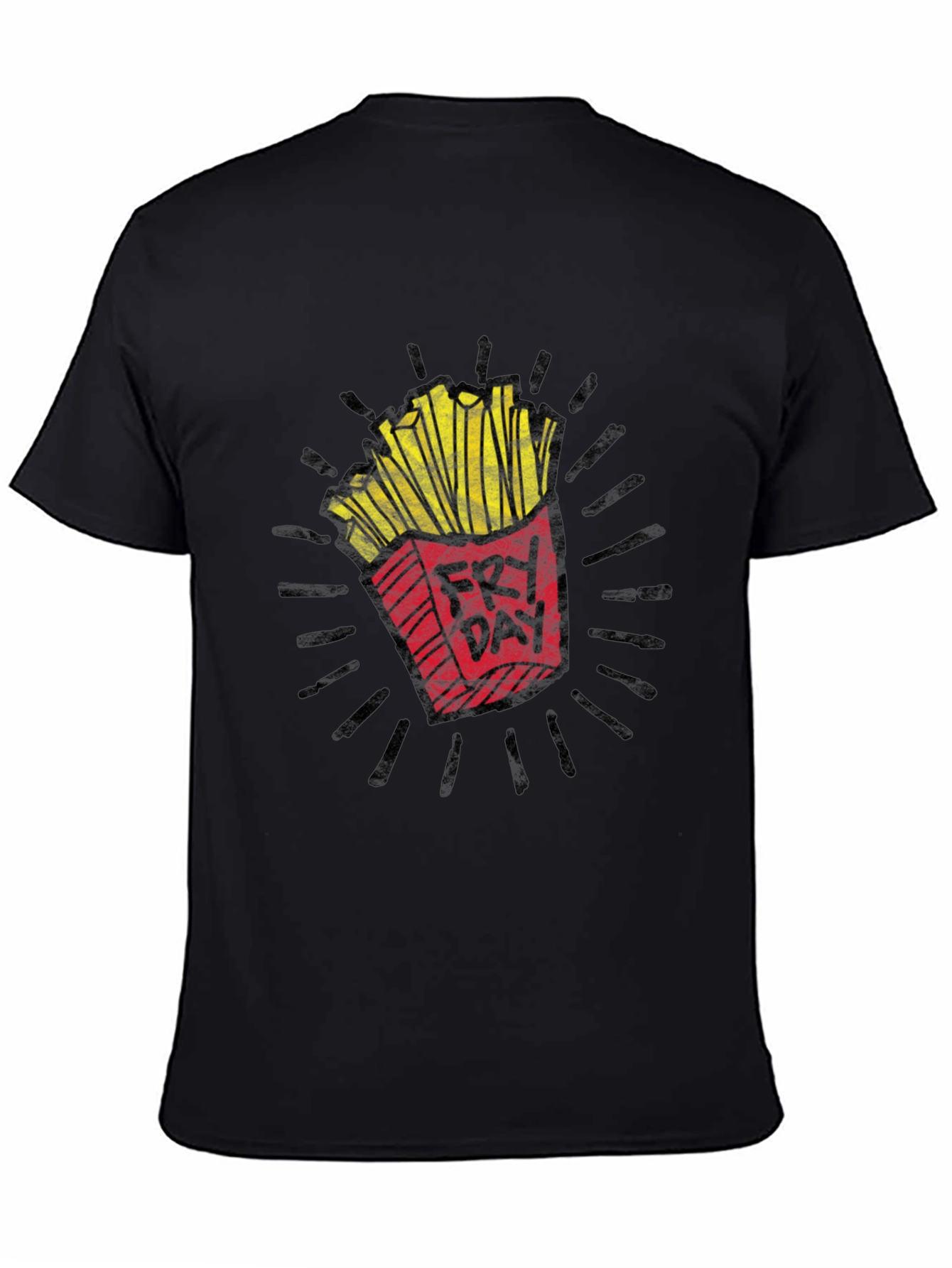 Black Fry Day Graphic T-Shirt - Unisex Crew Neck Tee view 4