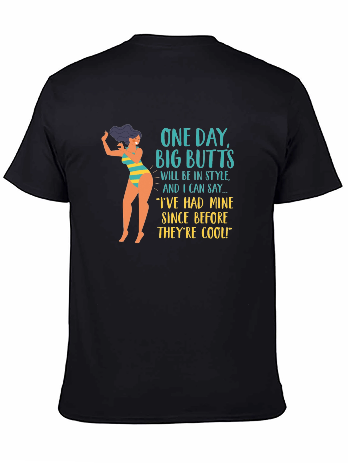 Black Funny Big Butts T-Shirt view 4