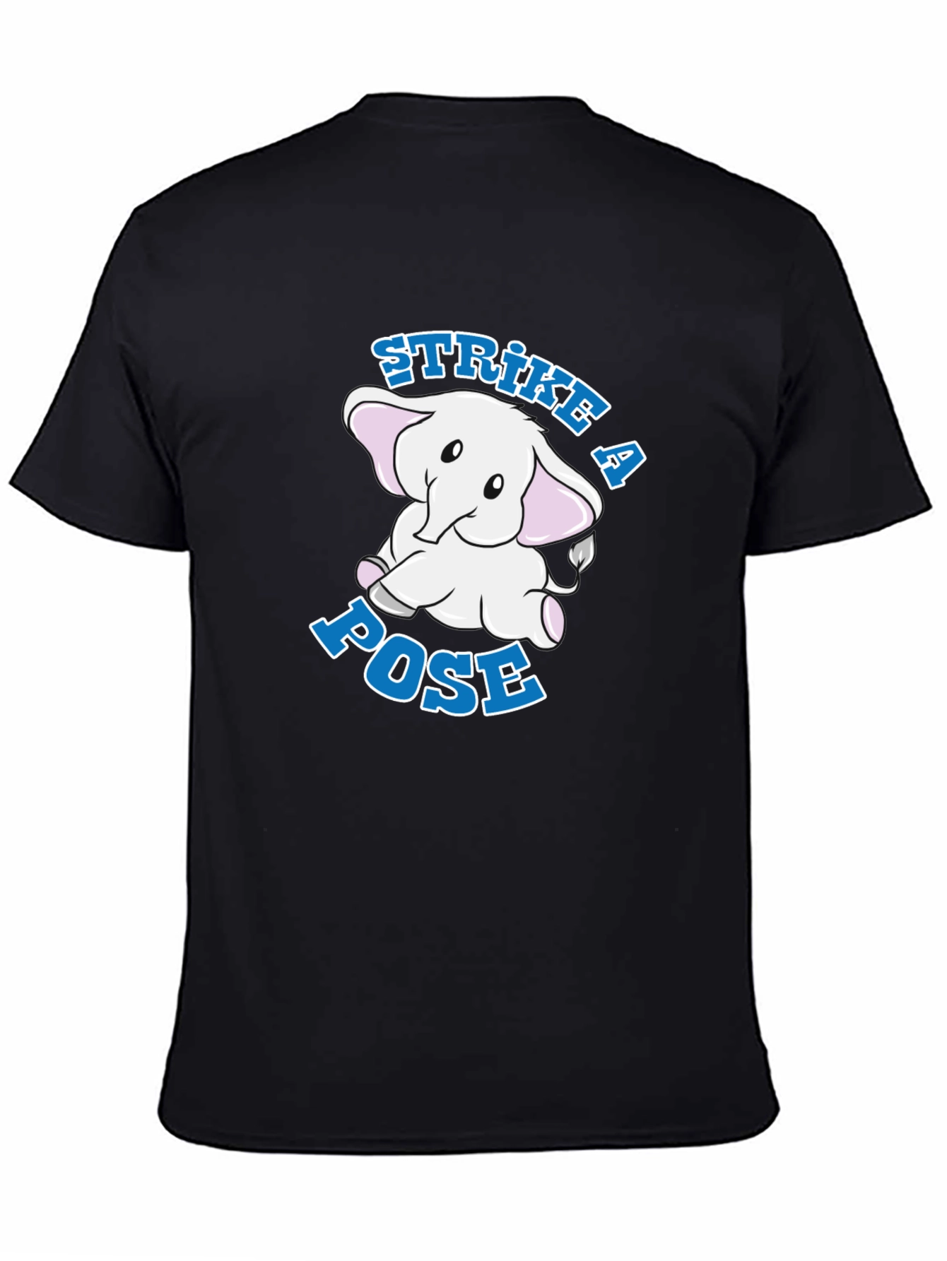 Black Strike a Pose Elephant Graphic Tee view 4