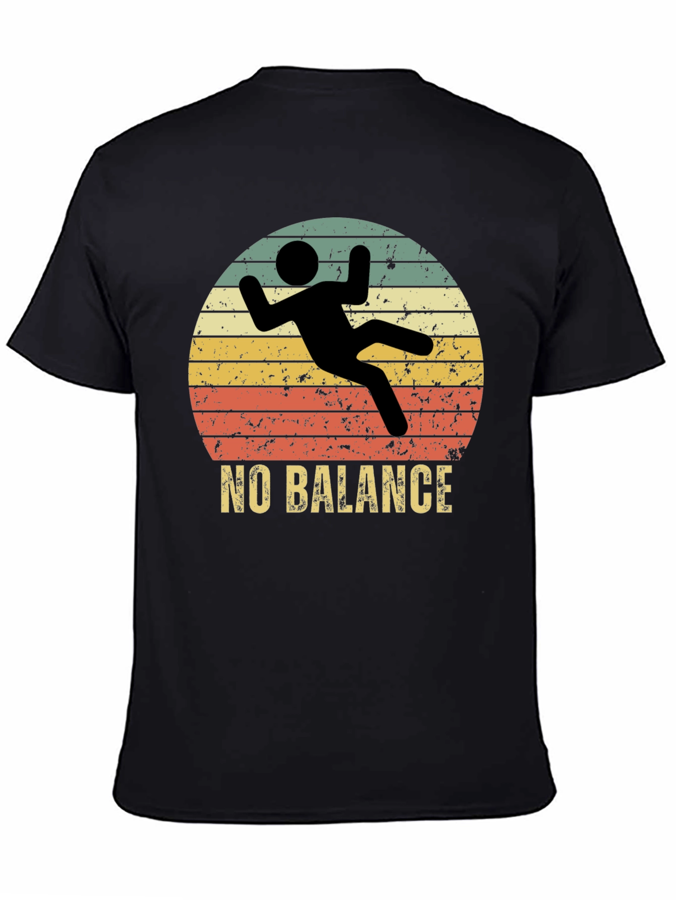 Black No Balance Funny Graphic Tee view 4