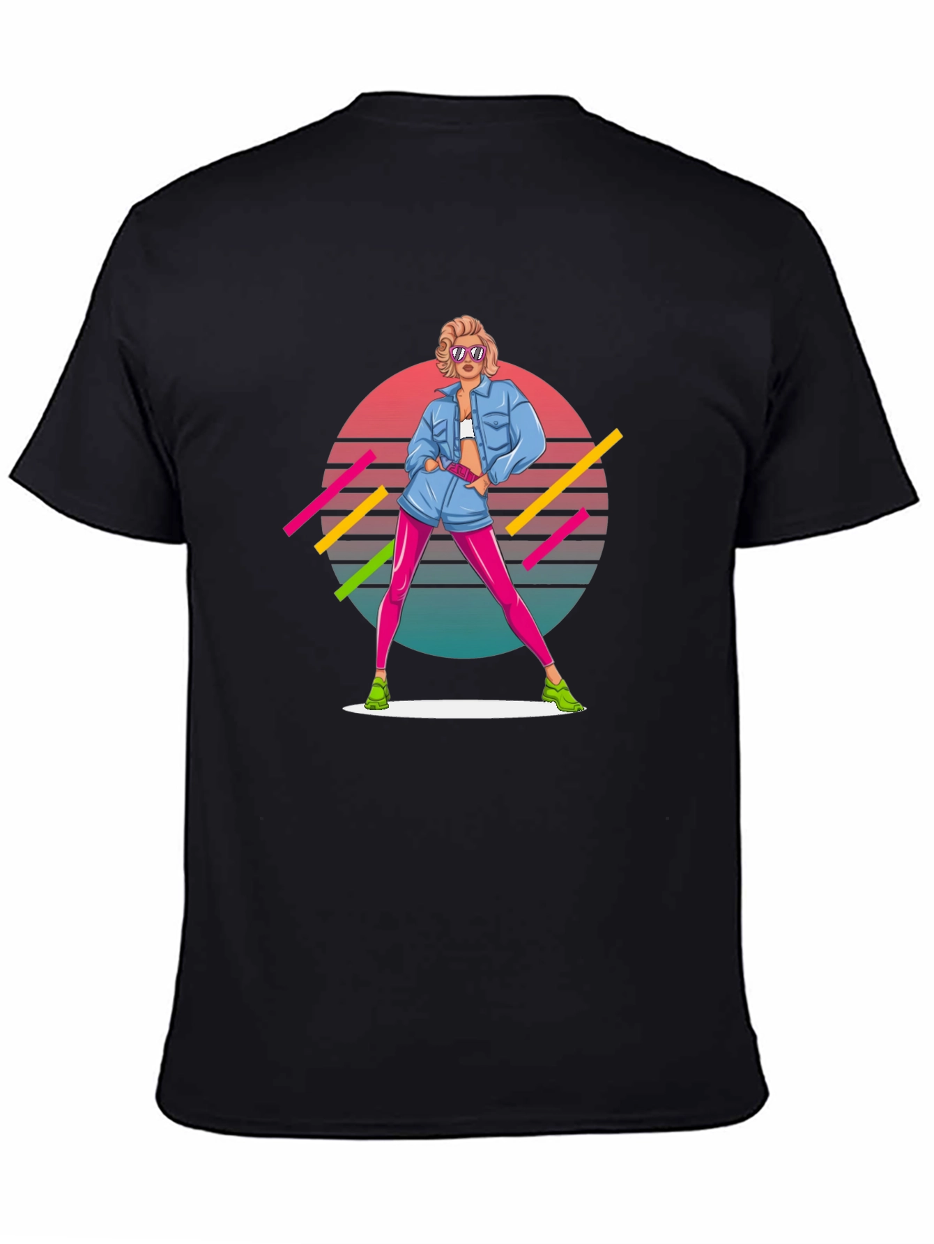Black Retro 80s Style T-Shirt view 4