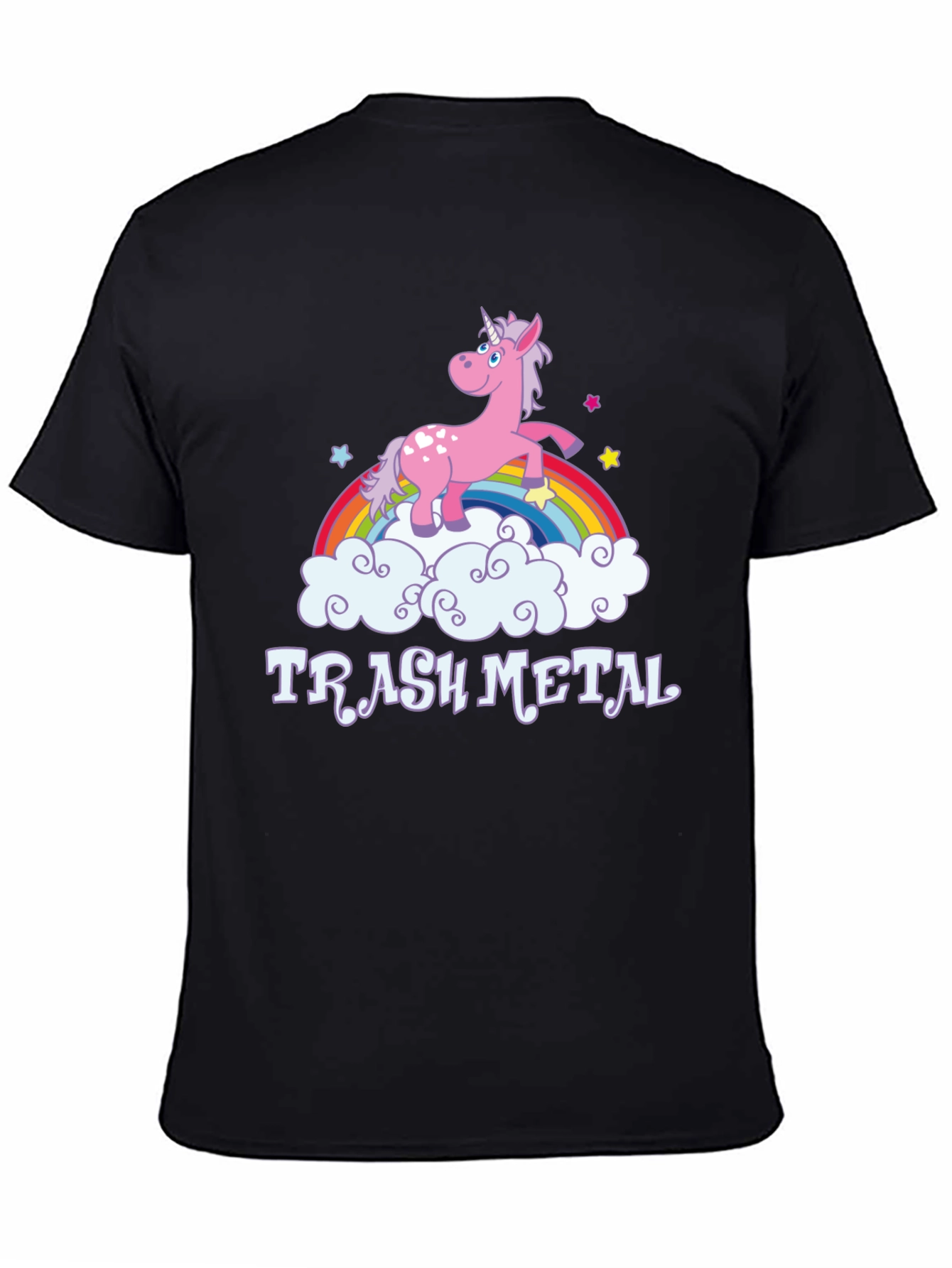 Black Trash Metal Unicorn T-Shirt view 4