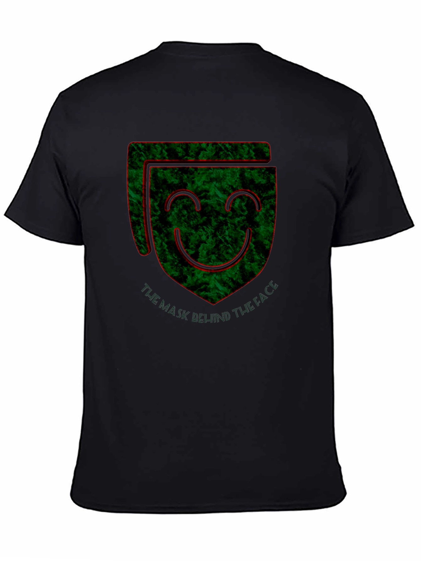 Black Unique Graphic Print Men's Black T-Shirt view 4