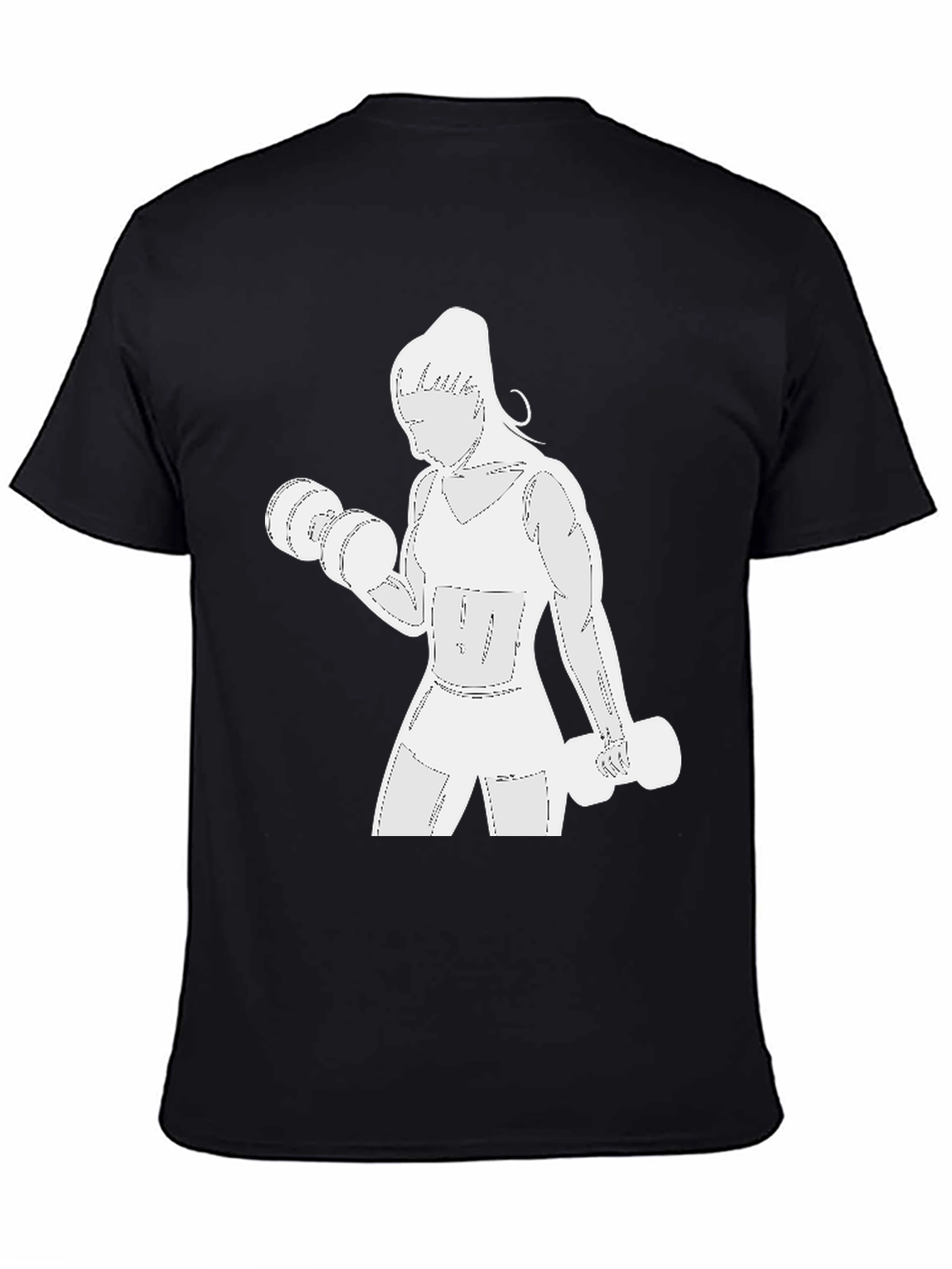 Black Workout Woman Graphic Tee view 4