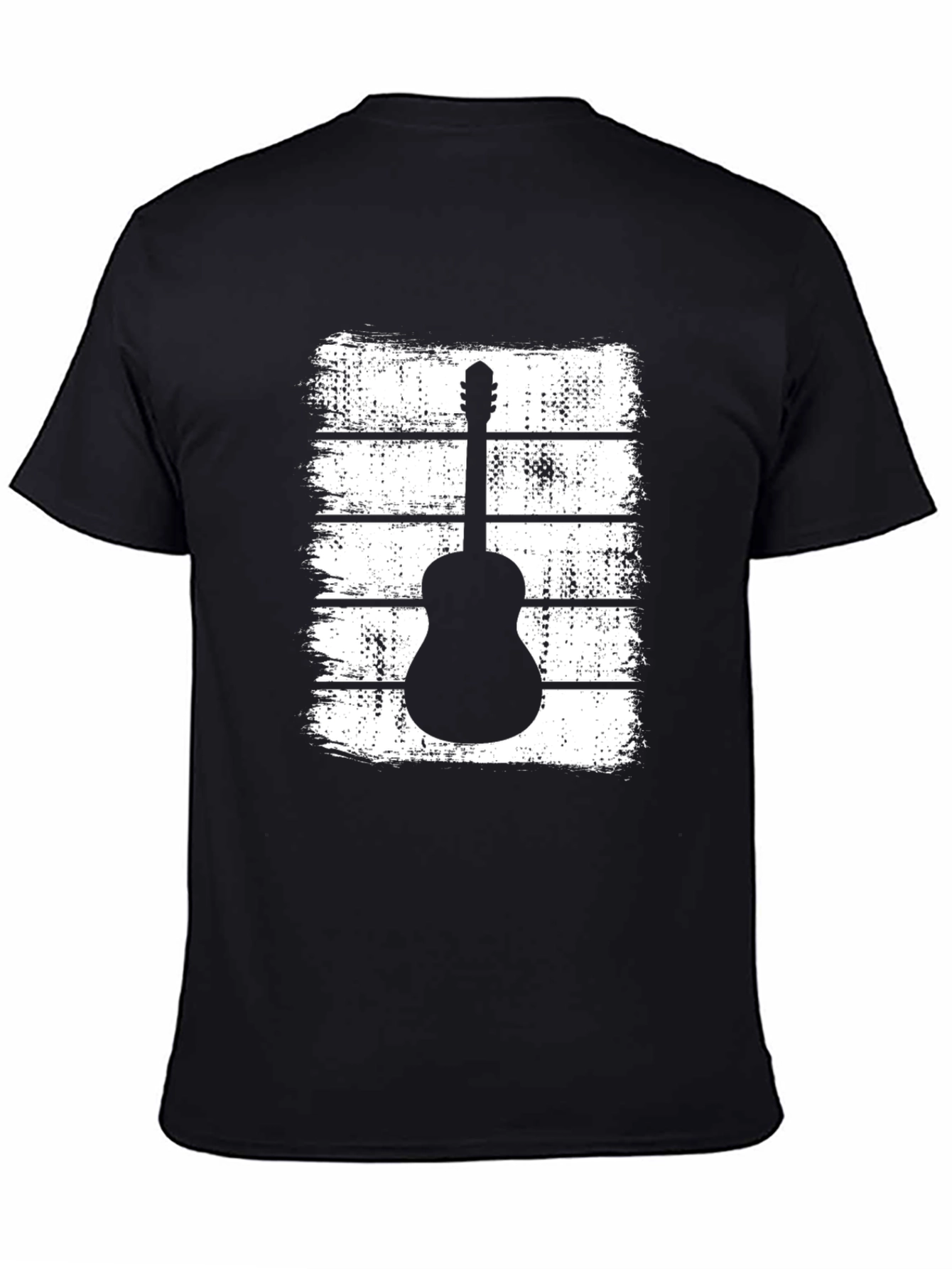 Black Guitar Graphic T-Shirt - Black view 4