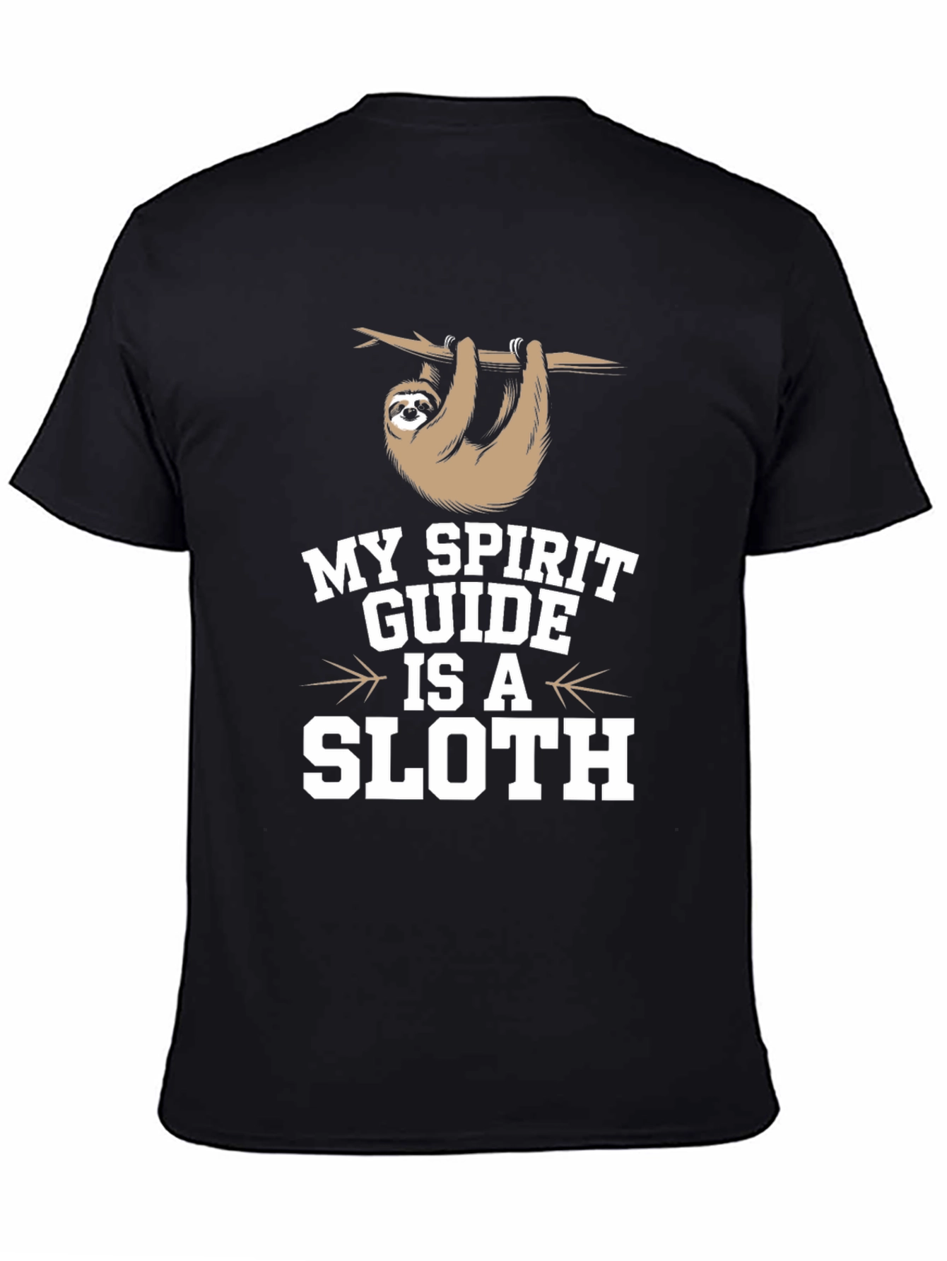 Black My Spirit Guide Is A Sloth Graphic Tee view 4