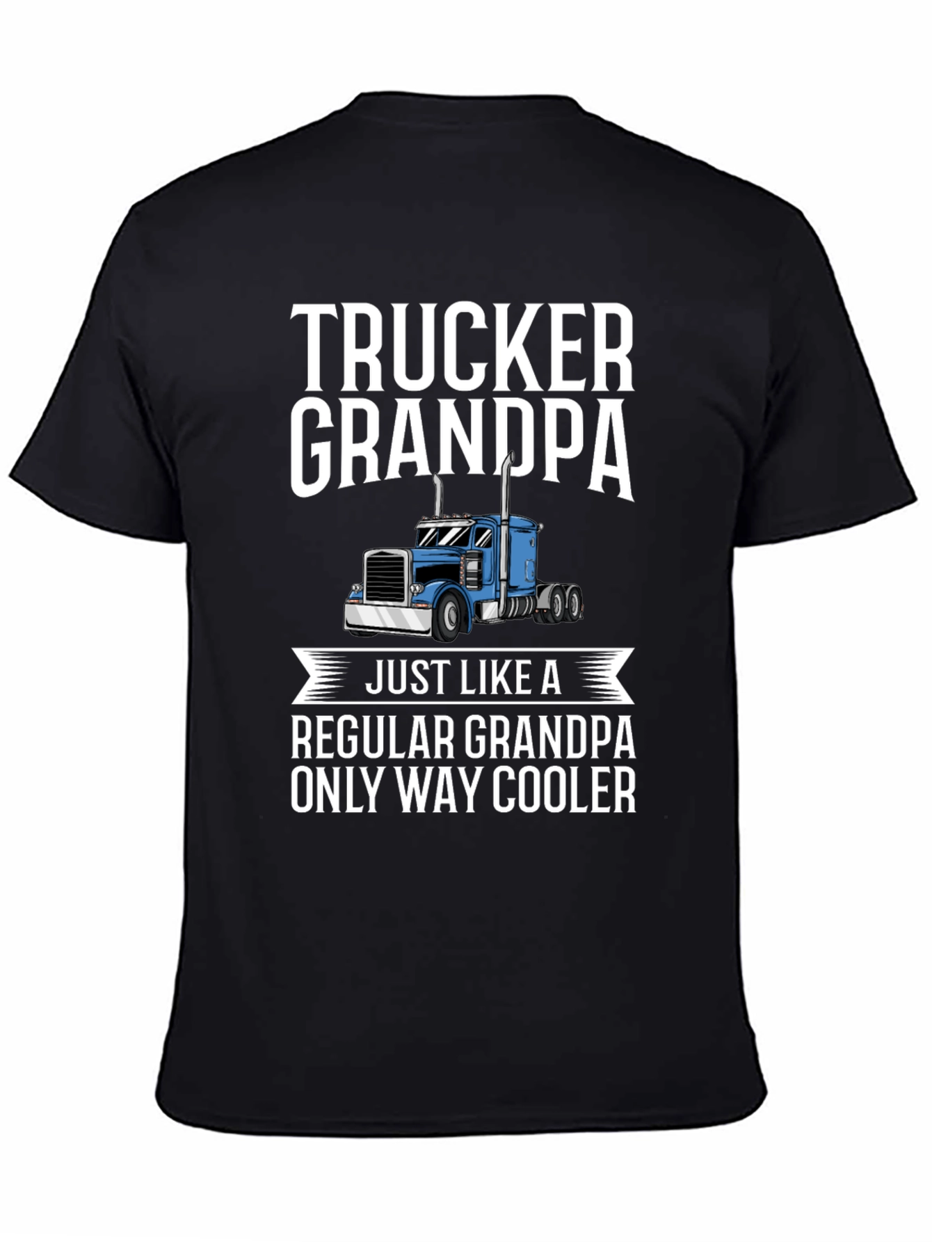 Black Trucker Grandpa T-Shirt - Cool Grandfather Tee view 4