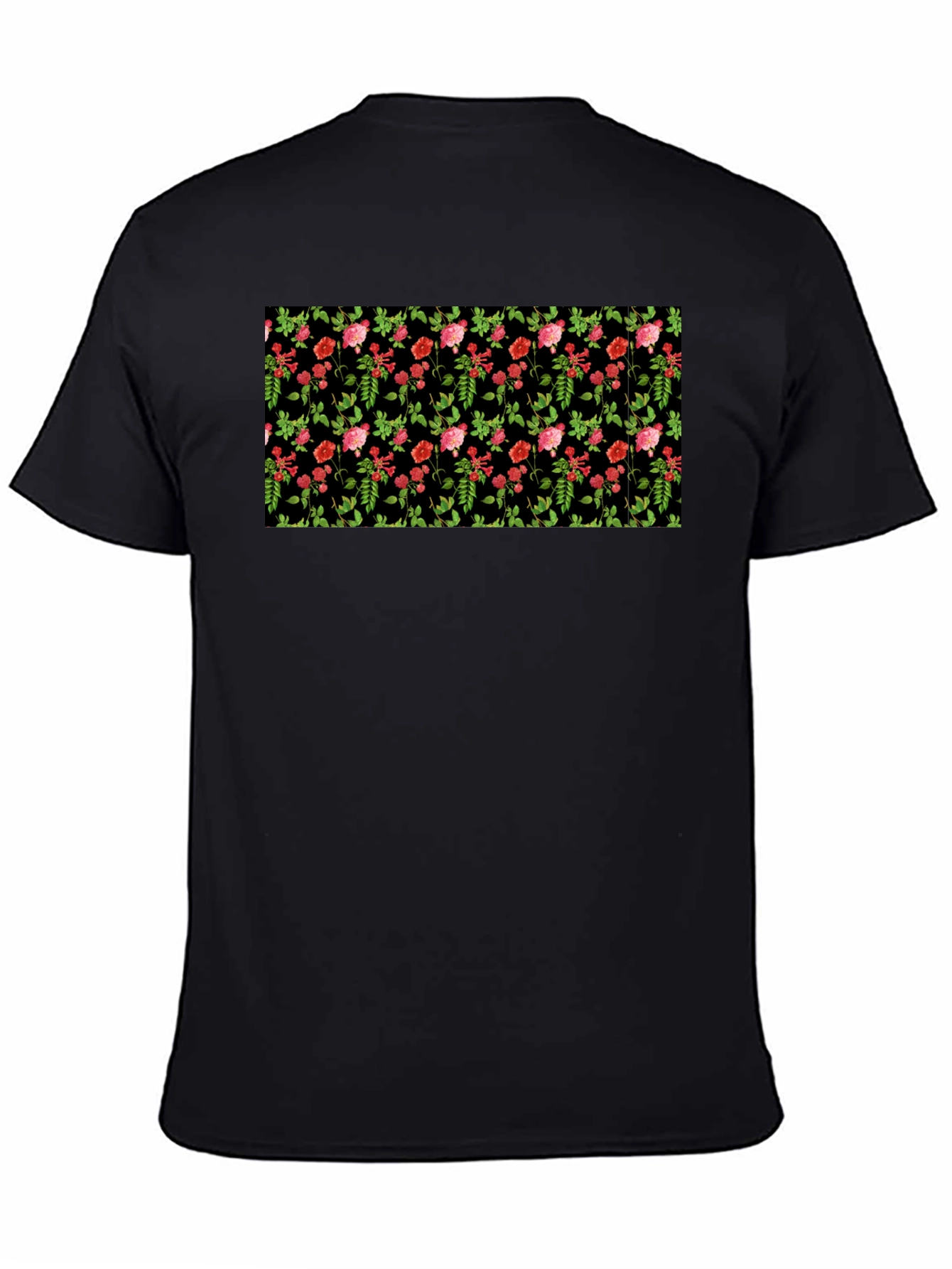 Black Floral Black T-Shirt view 4