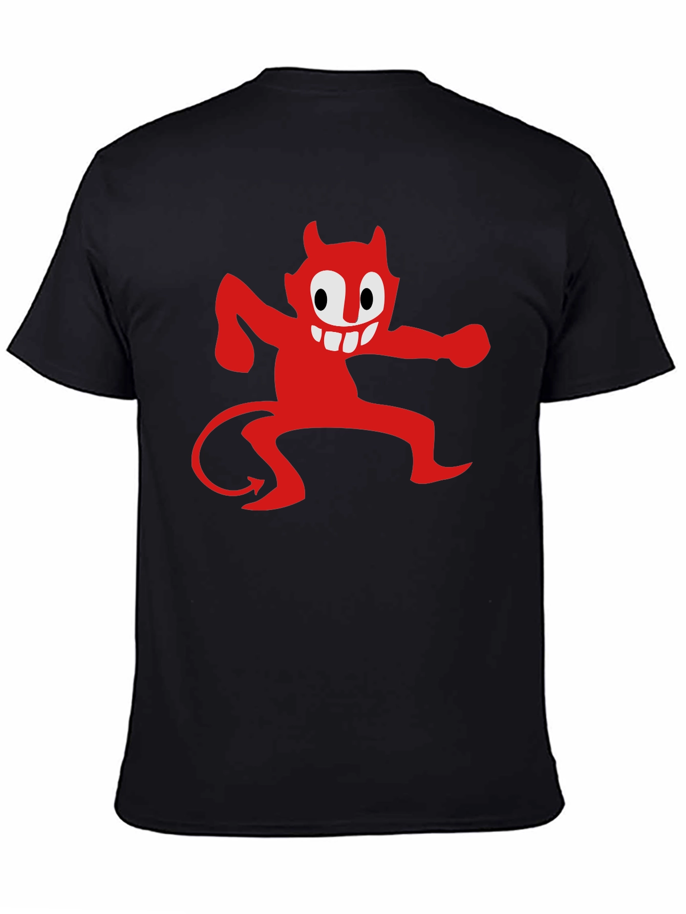 Black Cartoon Devil Graphic Tee - Mens Black T-Shirt view 4