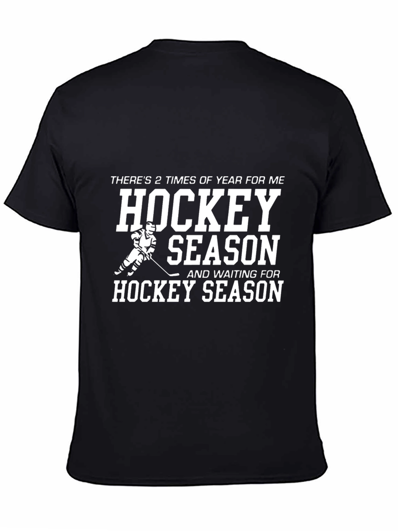 Black Hockey Season T-Shirt for Hockey Lovers view 4