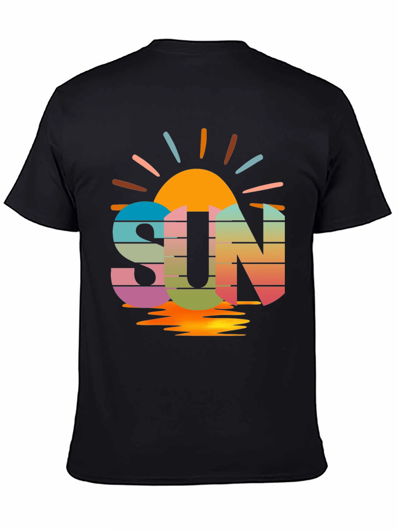 Black Retro SUN T-Shirt view 4