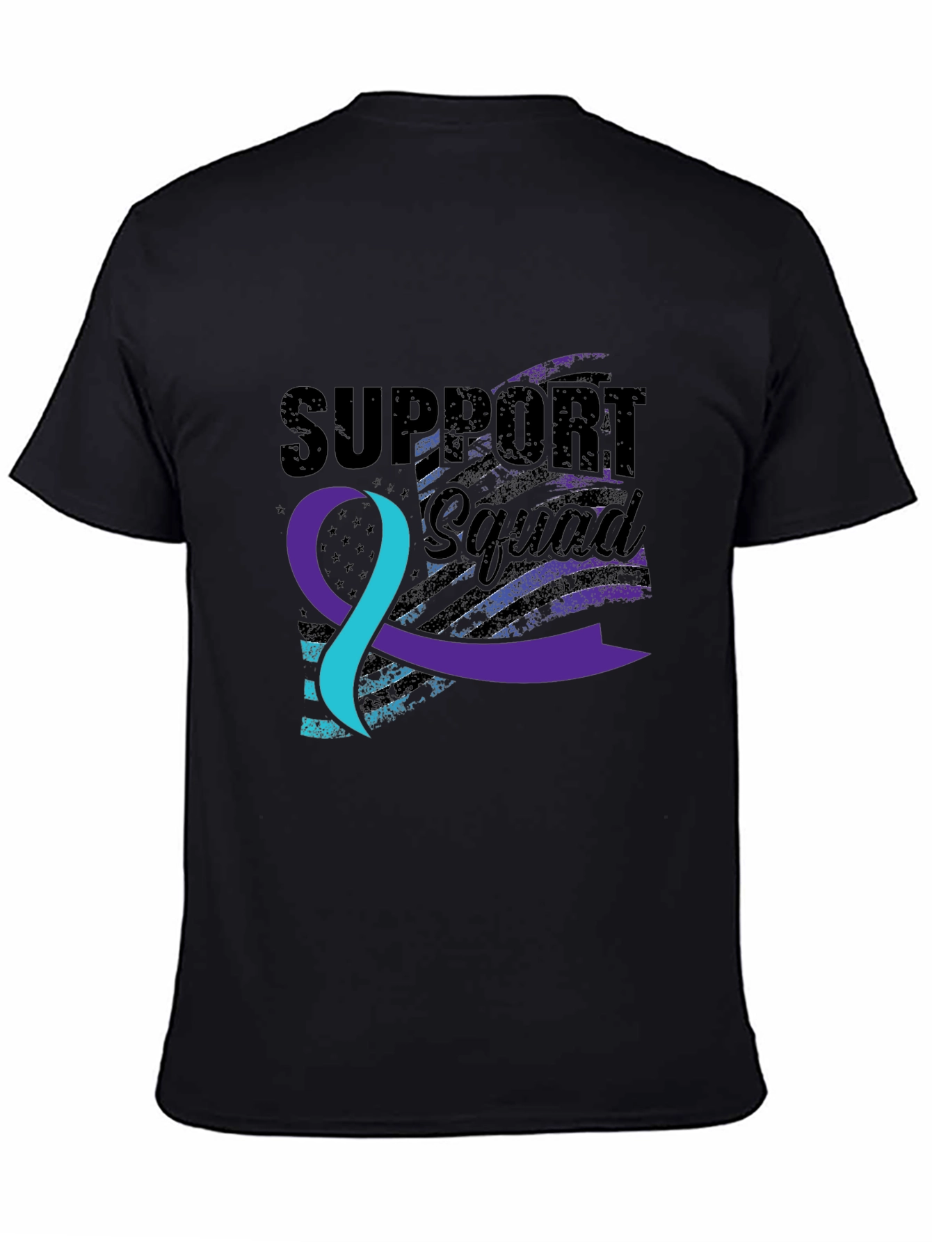 Black Support Squad Awareness T-Shirt view 4